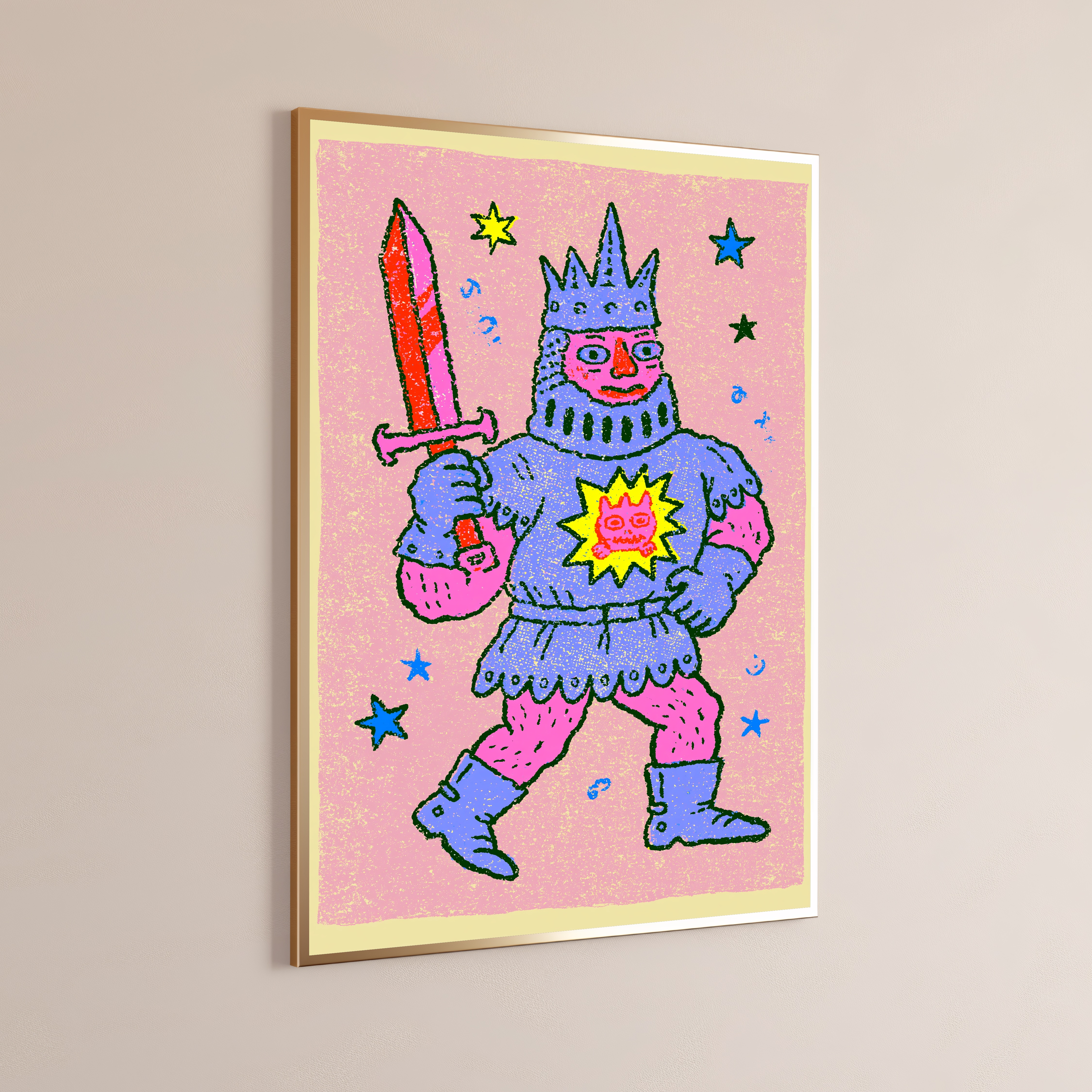 Colorful Demon Warrior Pop Art Print