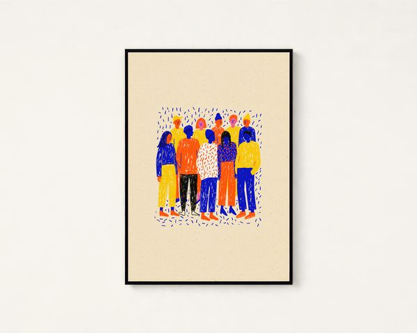 Colorful Diverse Group Portrait Print