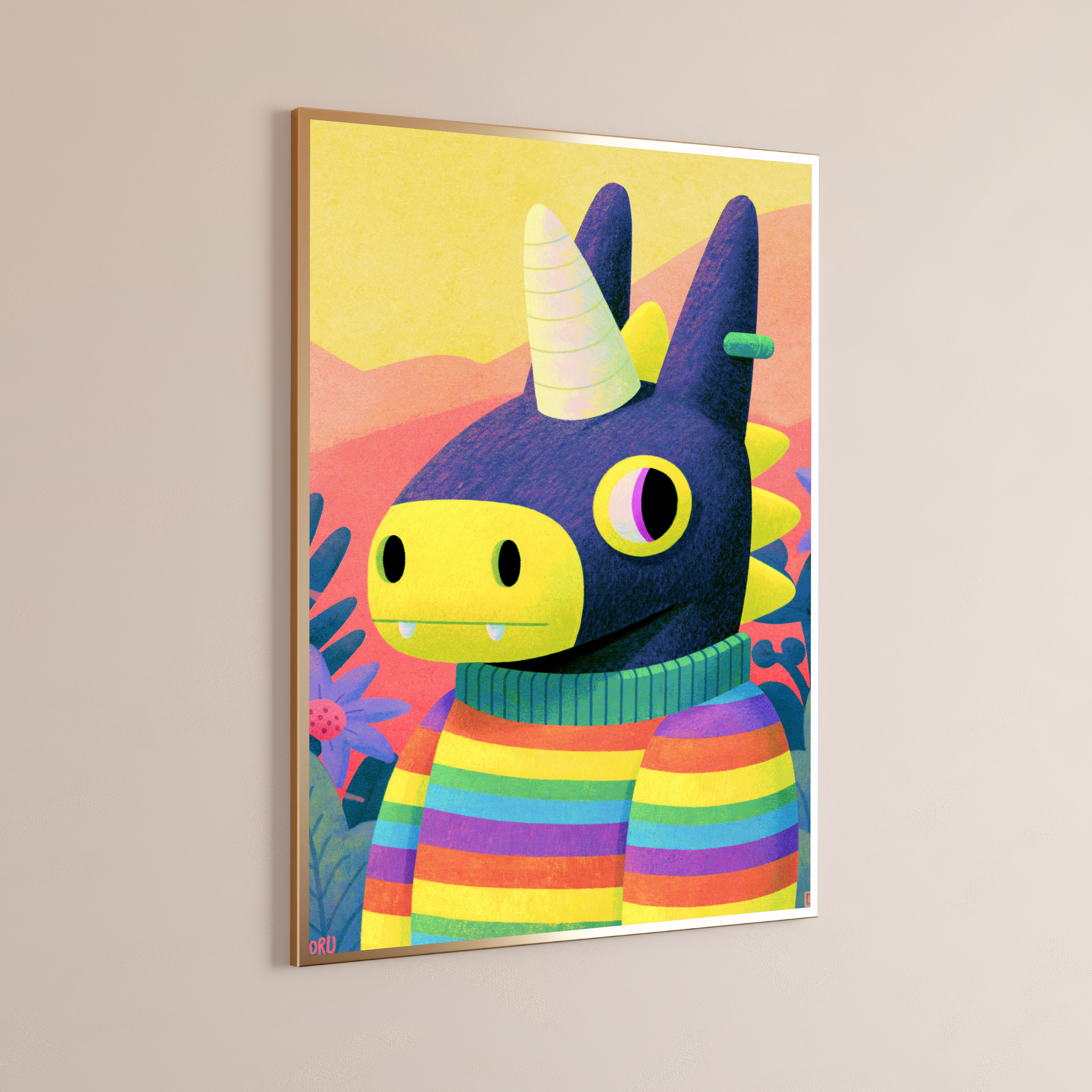 Colorful Monster Character Pop Art Print