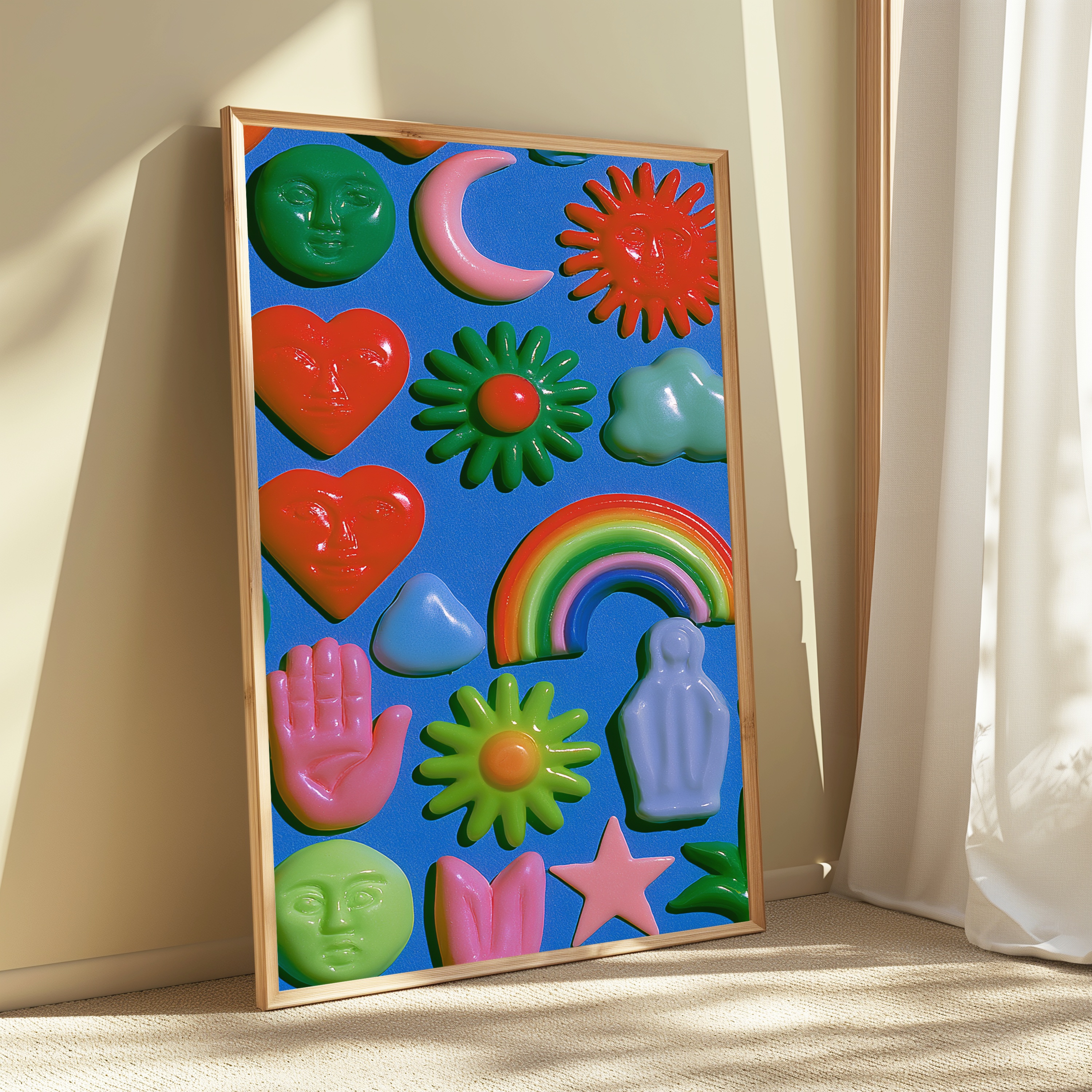 Colorful Retro Objects Pop Art Print view 3