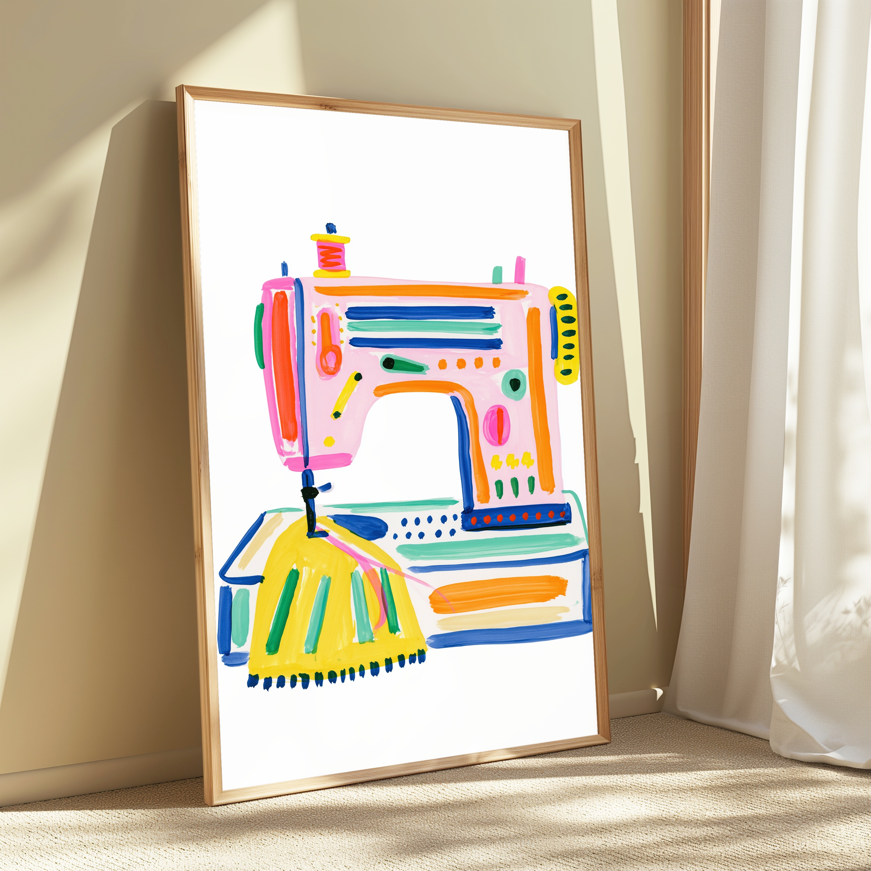 Colorful Sewing Machine Pop Art Print view 3
