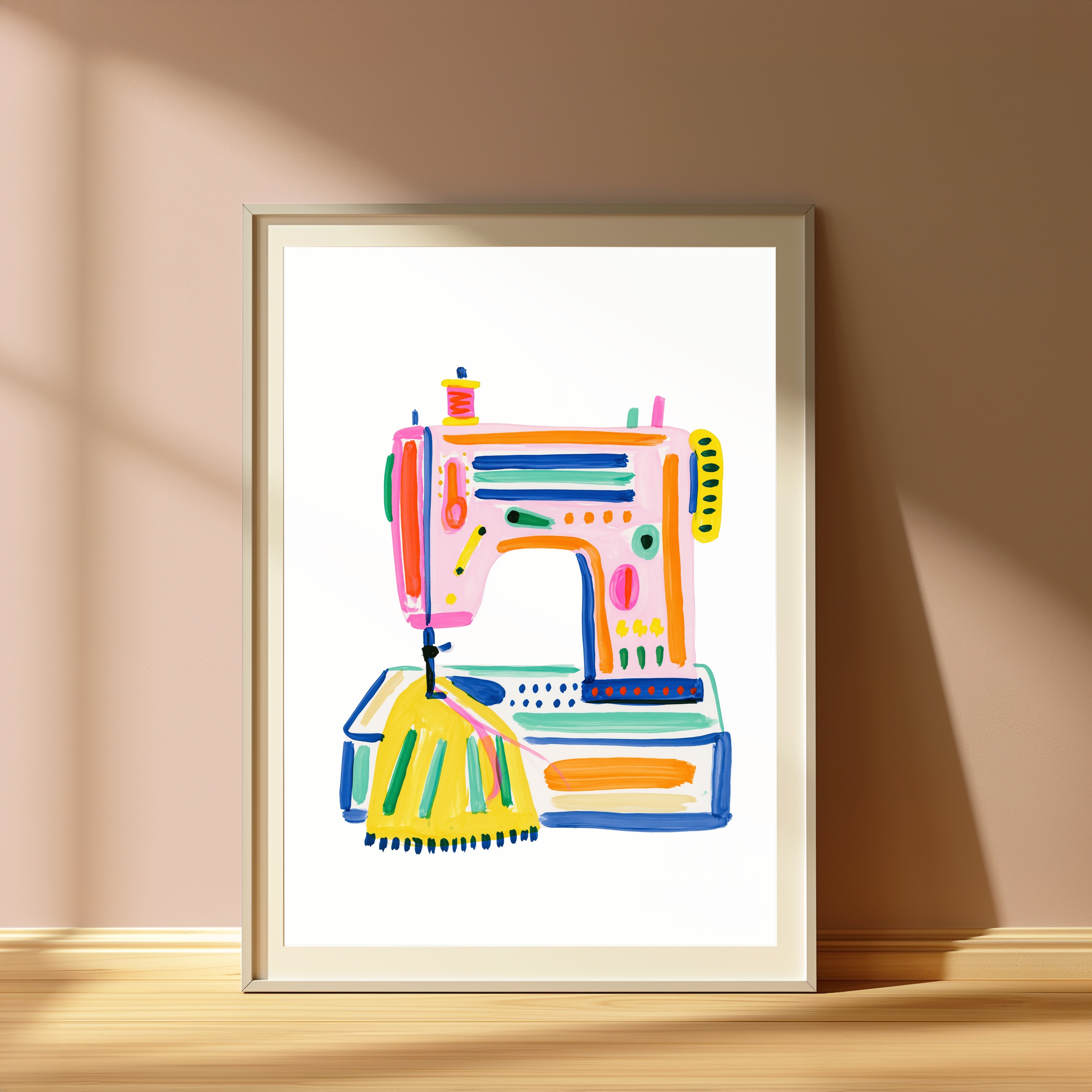 Colorful Sewing Machine Pop Art Print view 4