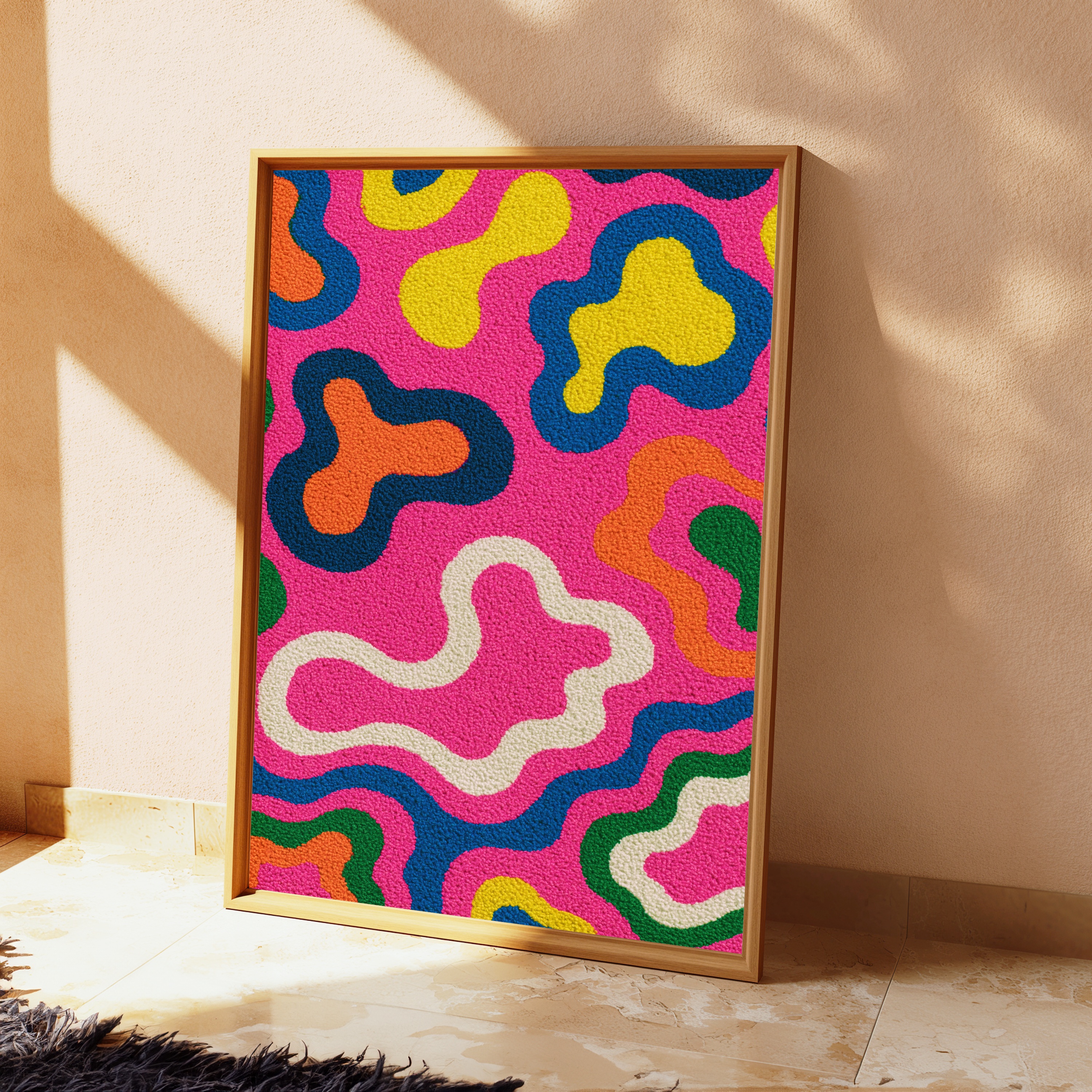Colorful Wavy Pattern Abstract Art Print view 2