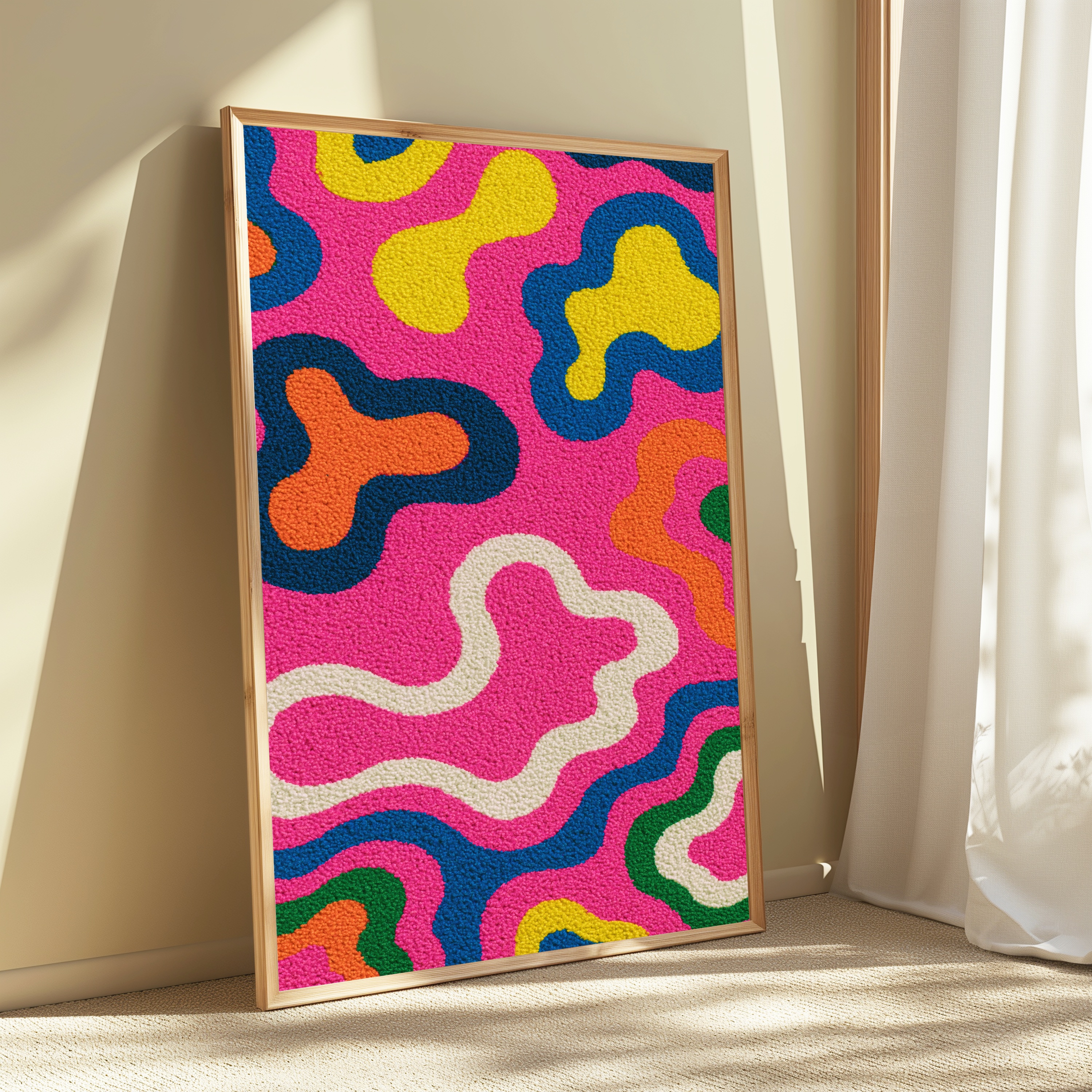 Colorful Wavy Pattern Abstract Art Print view 3