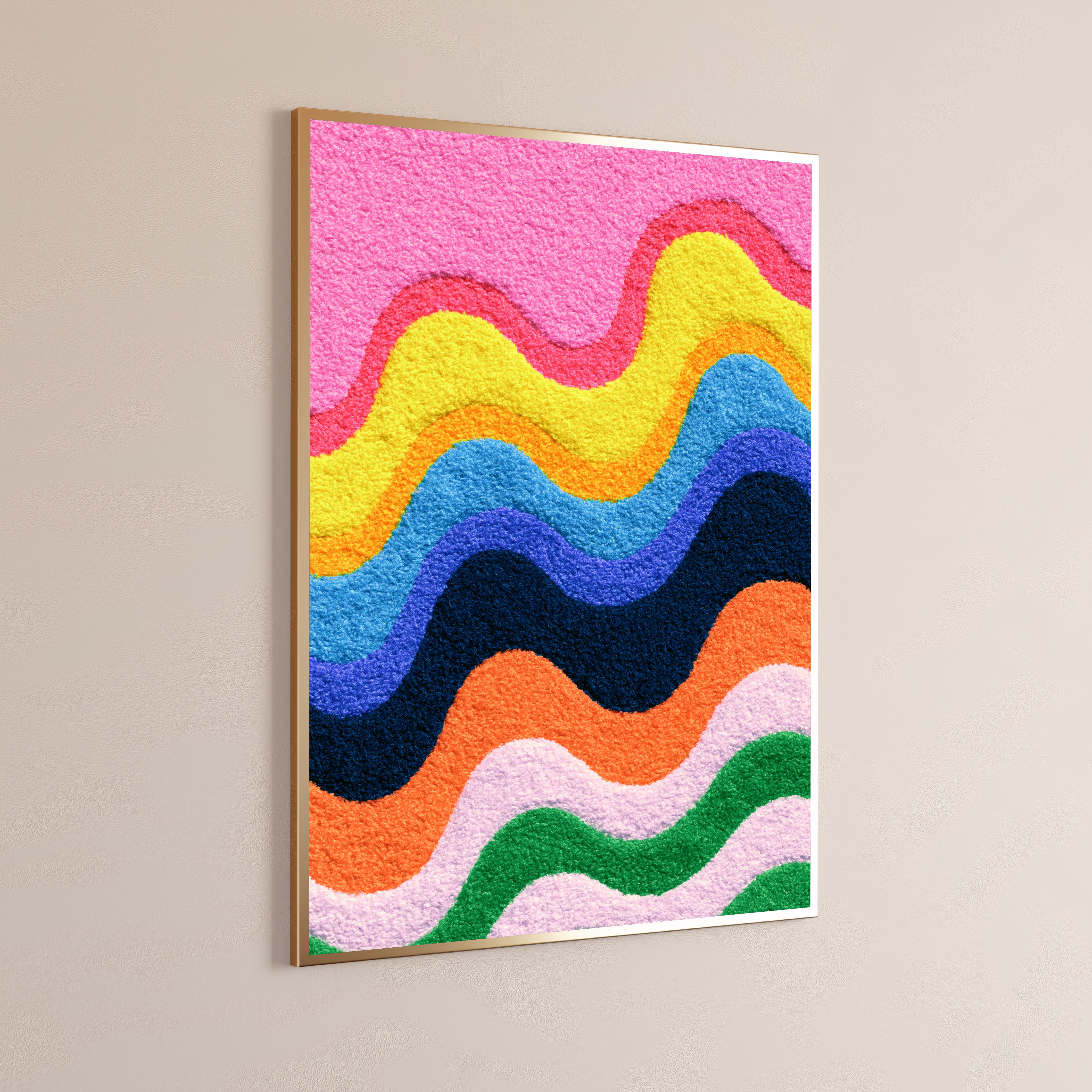 Colorful Wavy Stripes Abstract Art Print