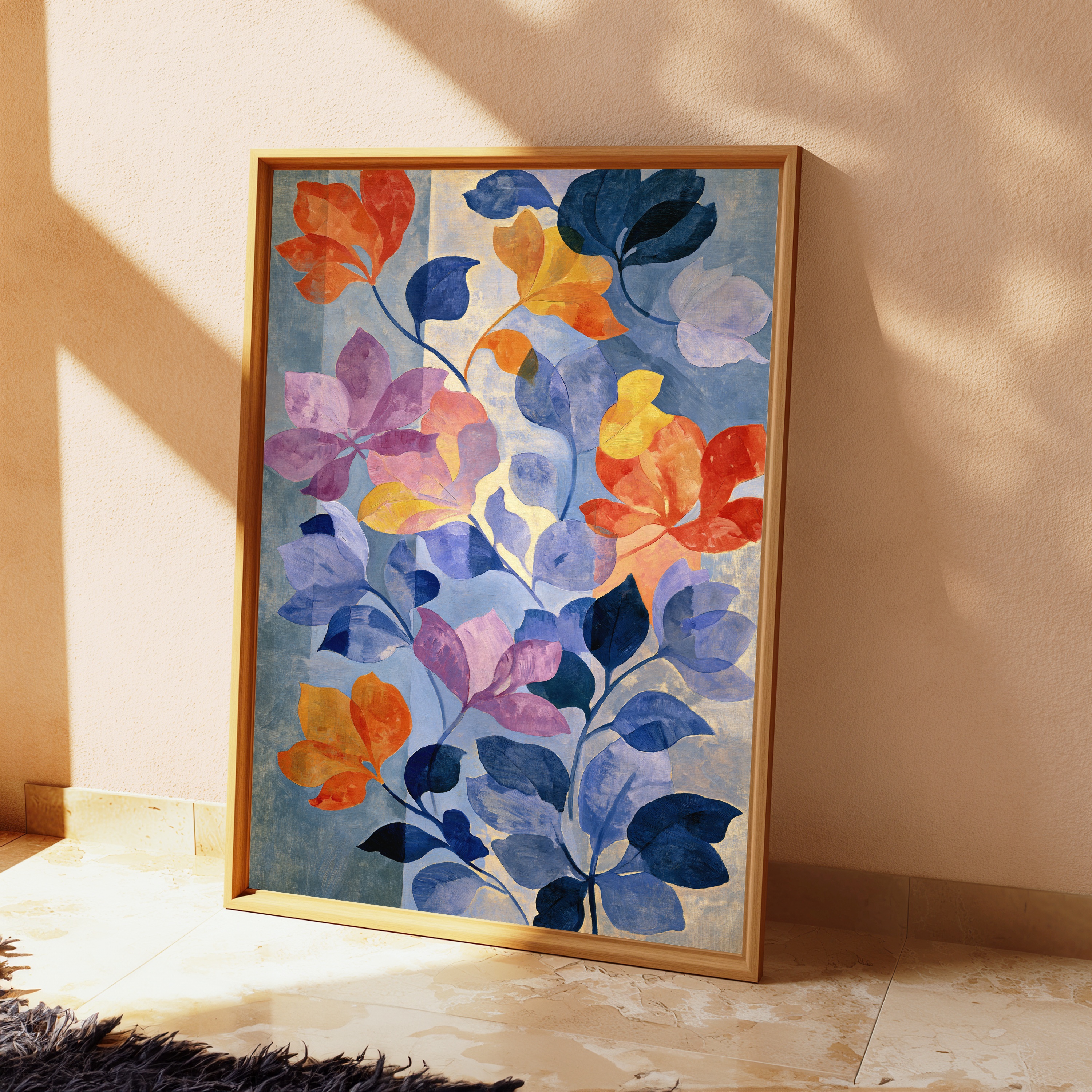 Colorful Wildflower Cascade Minimalist Art Print view 2