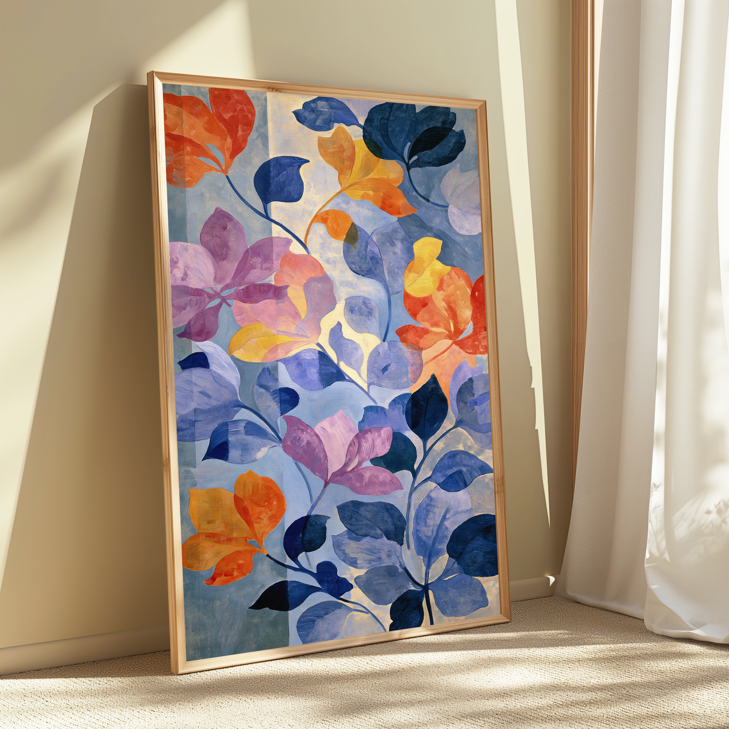Colorful Wildflower Cascade Minimalist Art Print view 3
