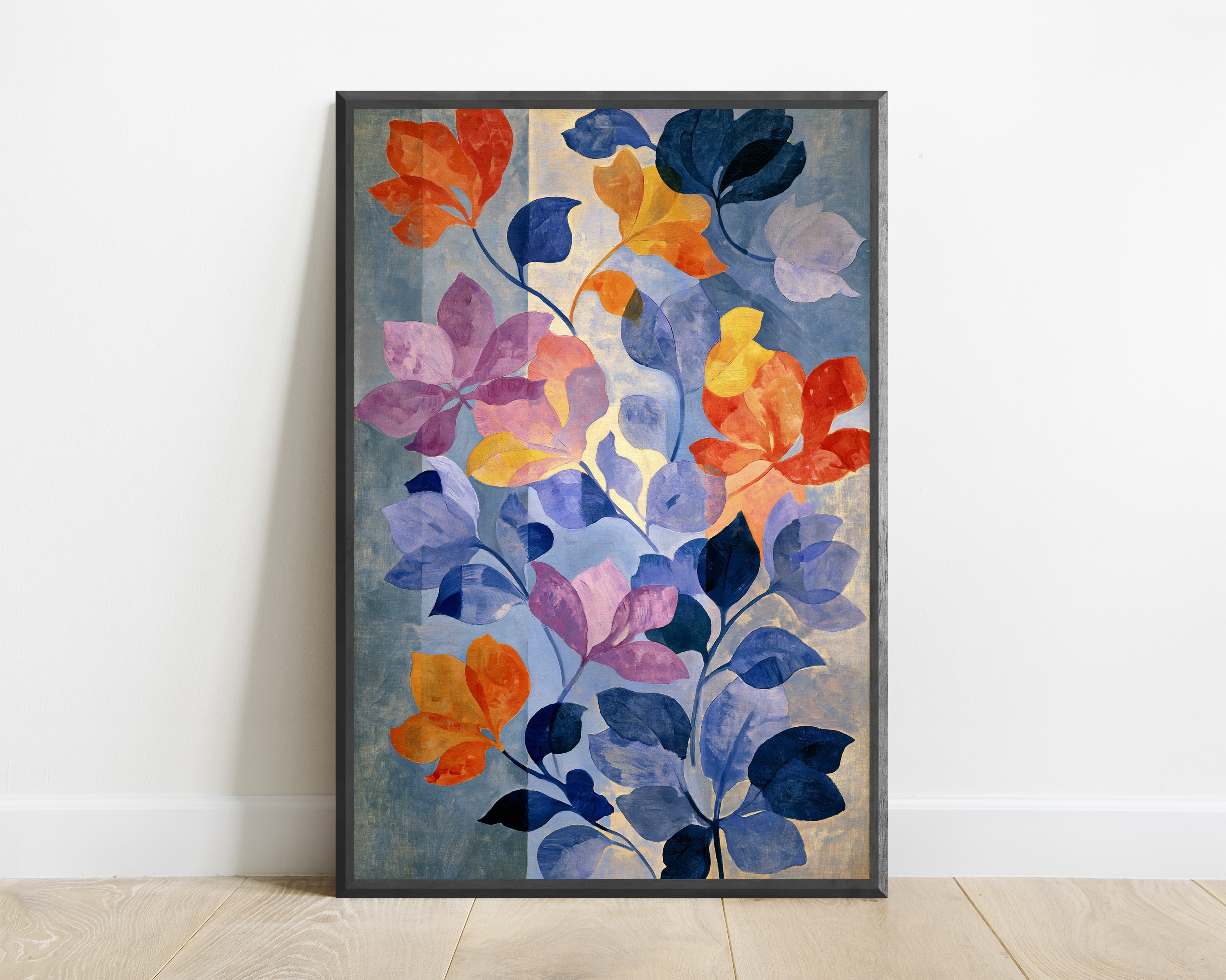 Colorful Wildflower Cascade Minimalist Art Print