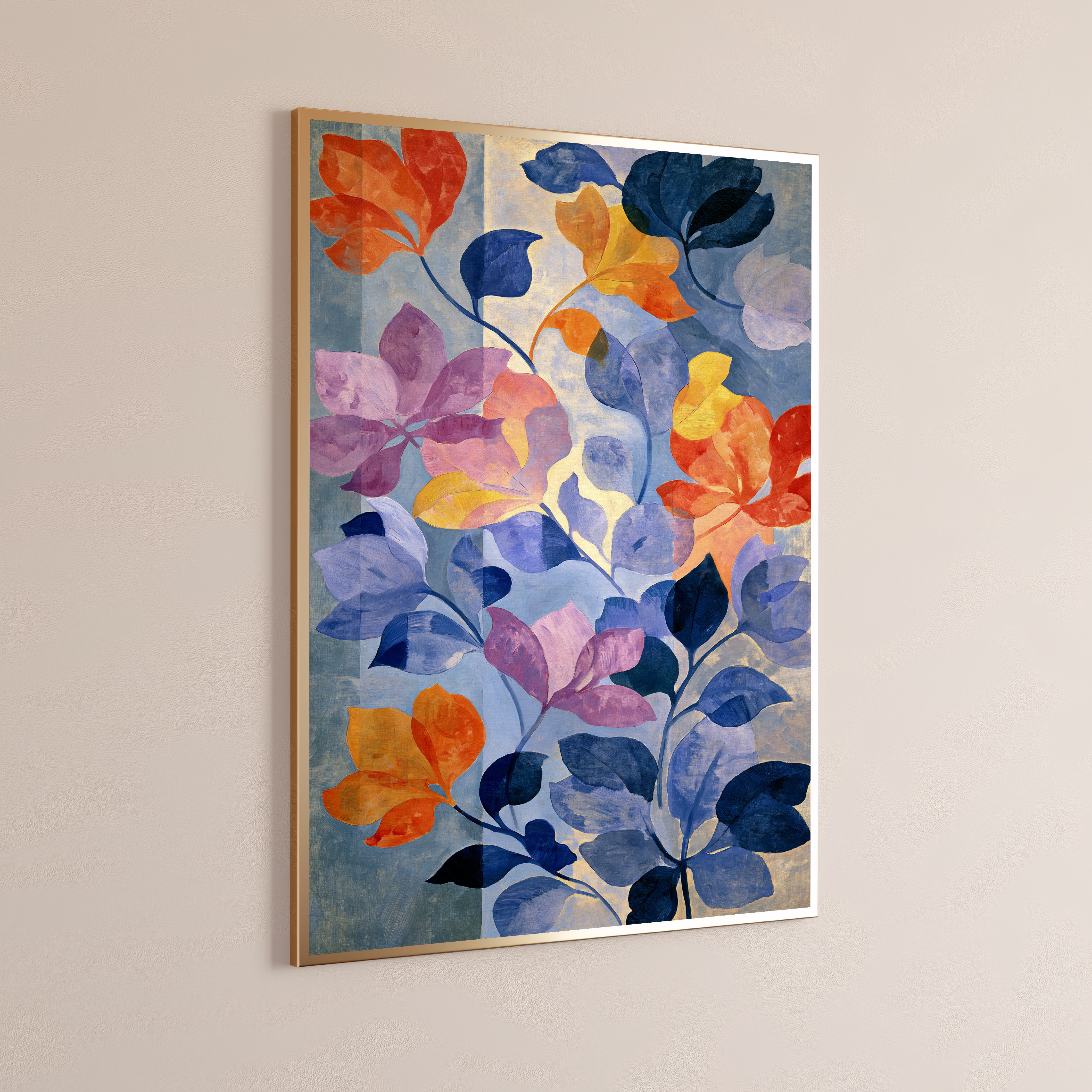 Colorful Wildflower Cascade Minimalist Art Print