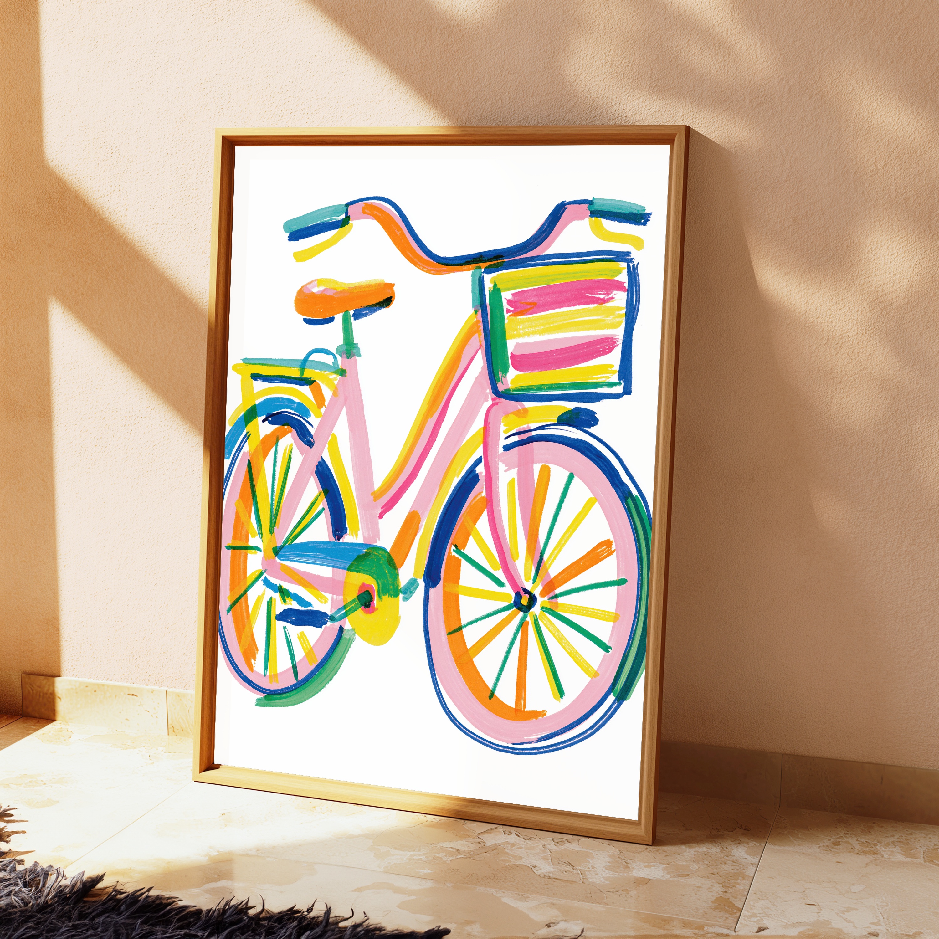 Colourful Bicycle Pop Art Print view 2