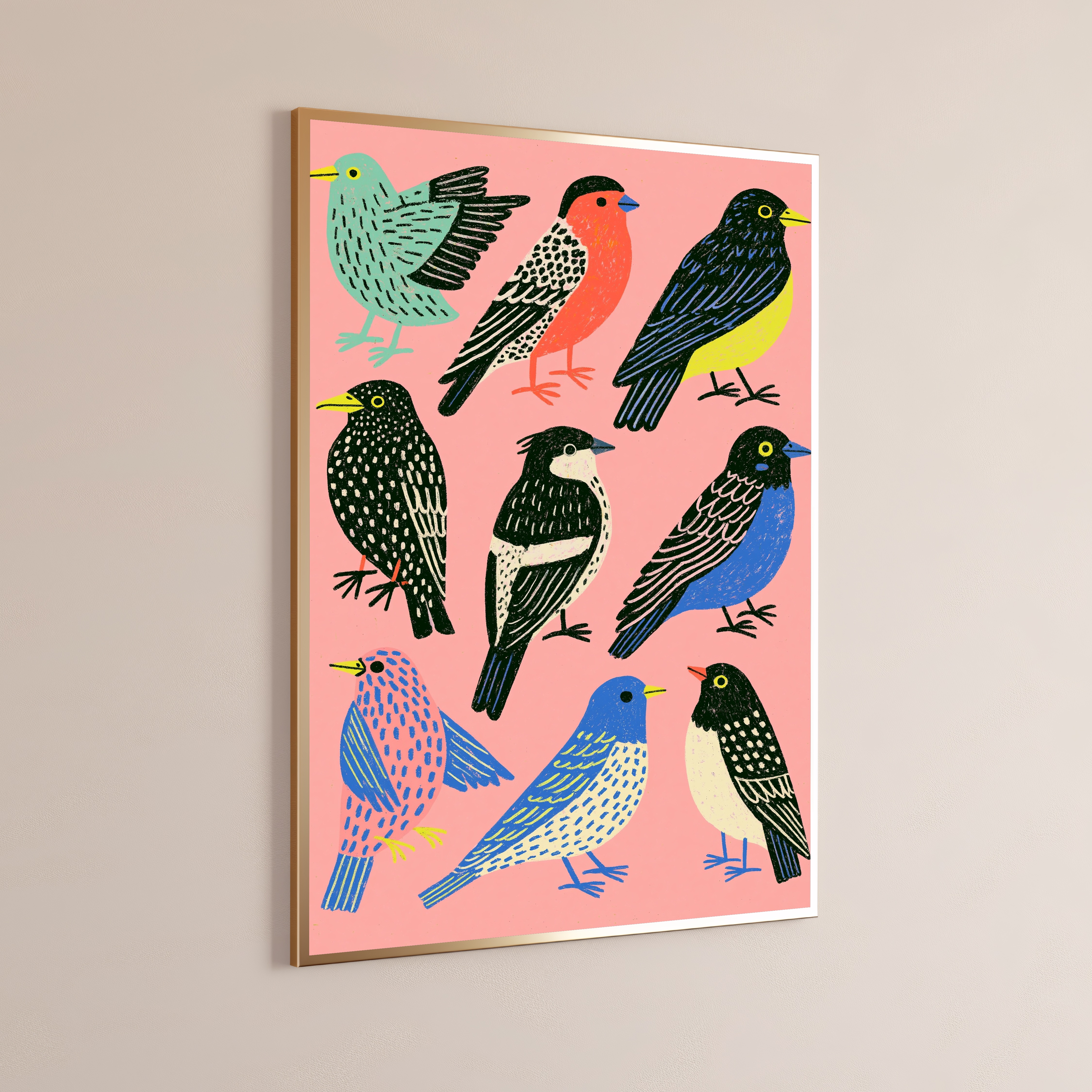 Colourful Birds Pop Art Print