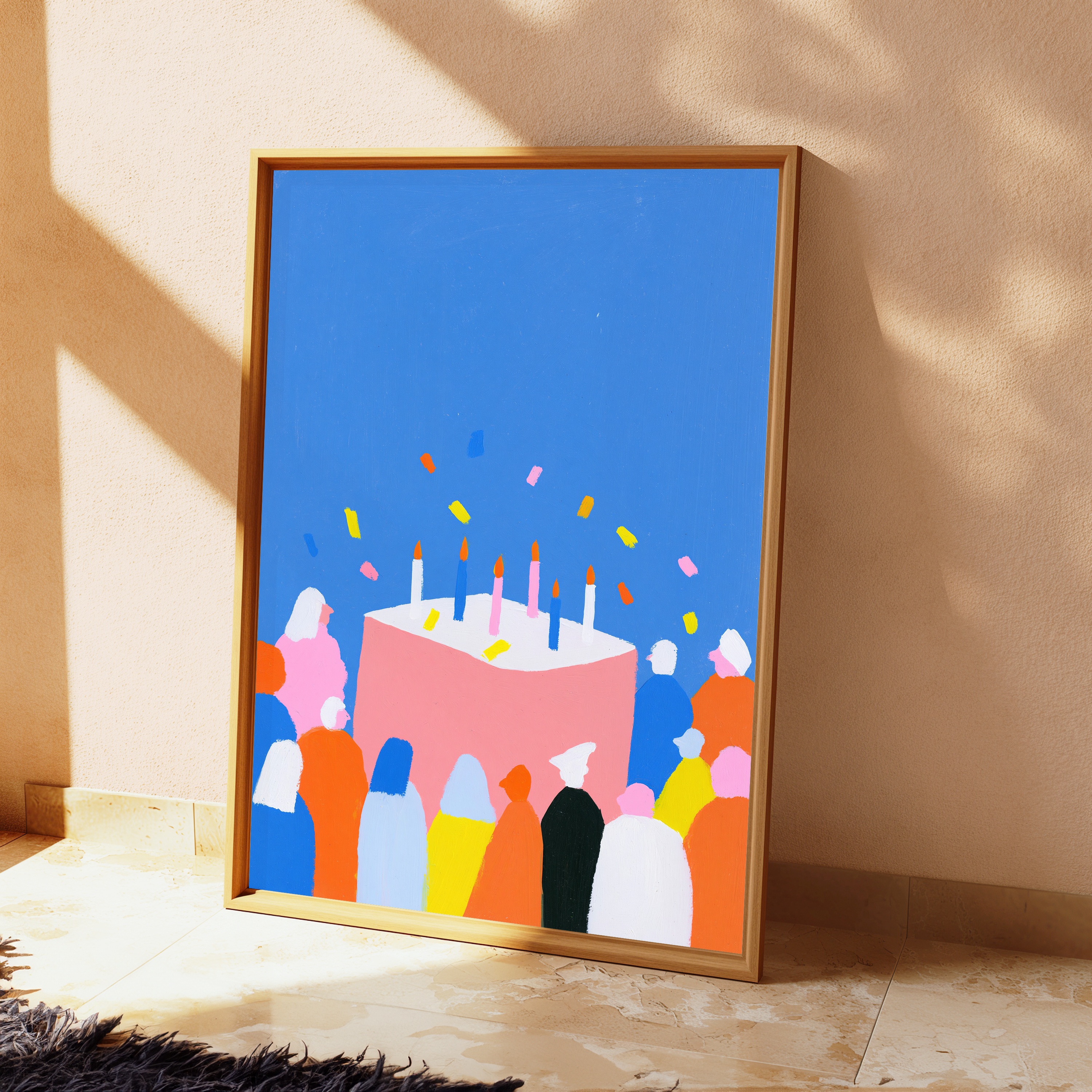 Colourful Birthday Cake Party Pop Art Print view 2
