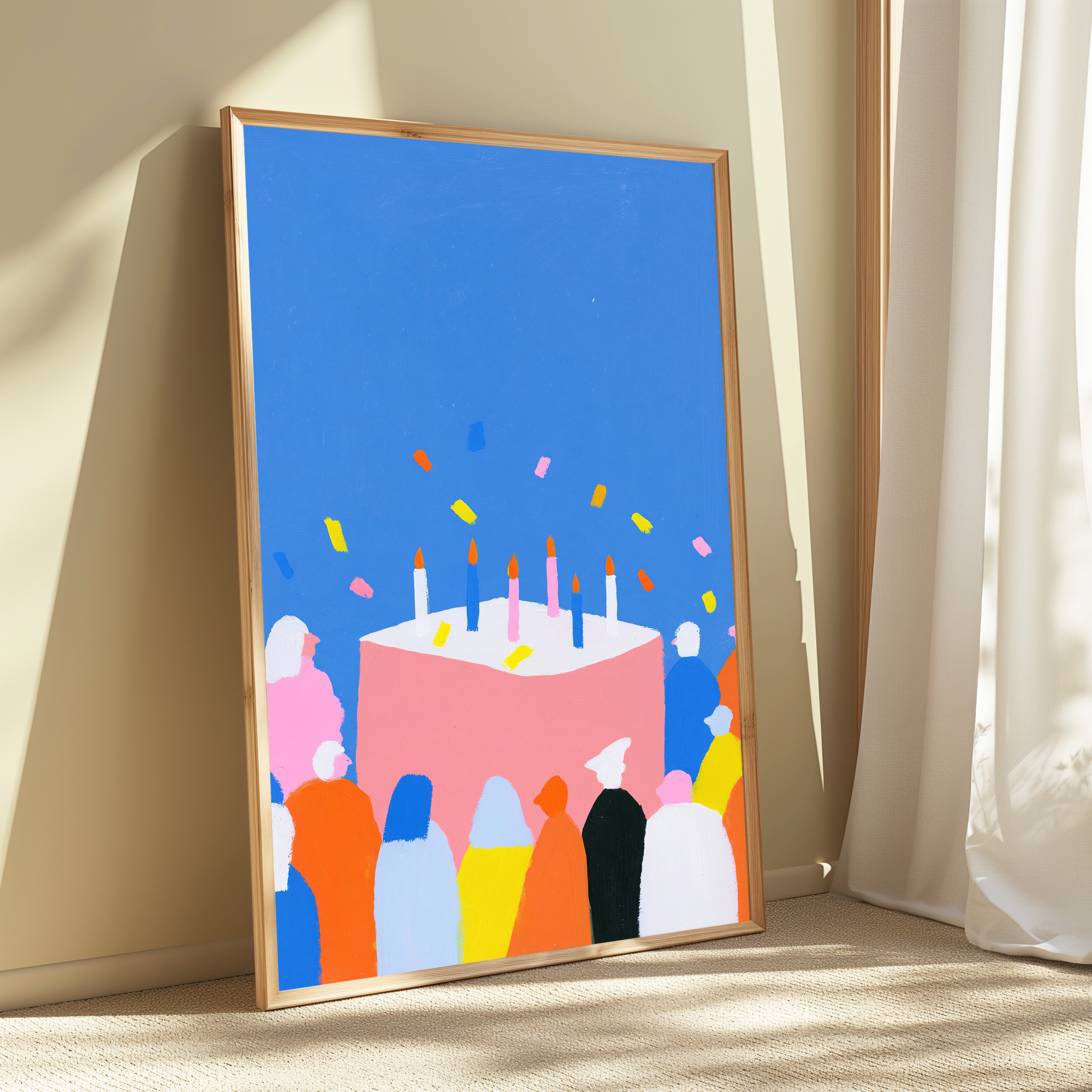 Colourful Birthday Cake Party Pop Art Print view 3