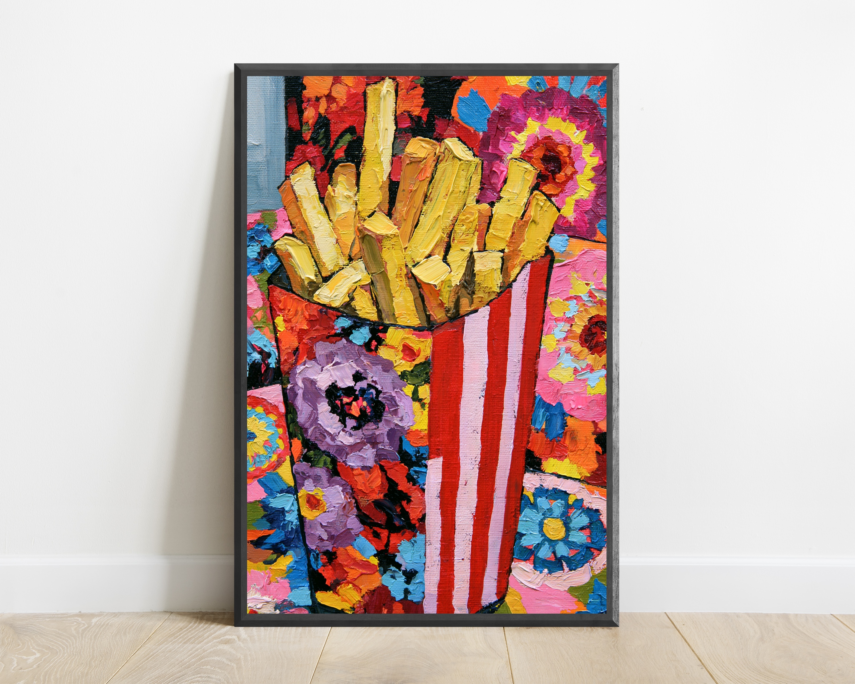Colourful Fries Pop Art Print — view 1