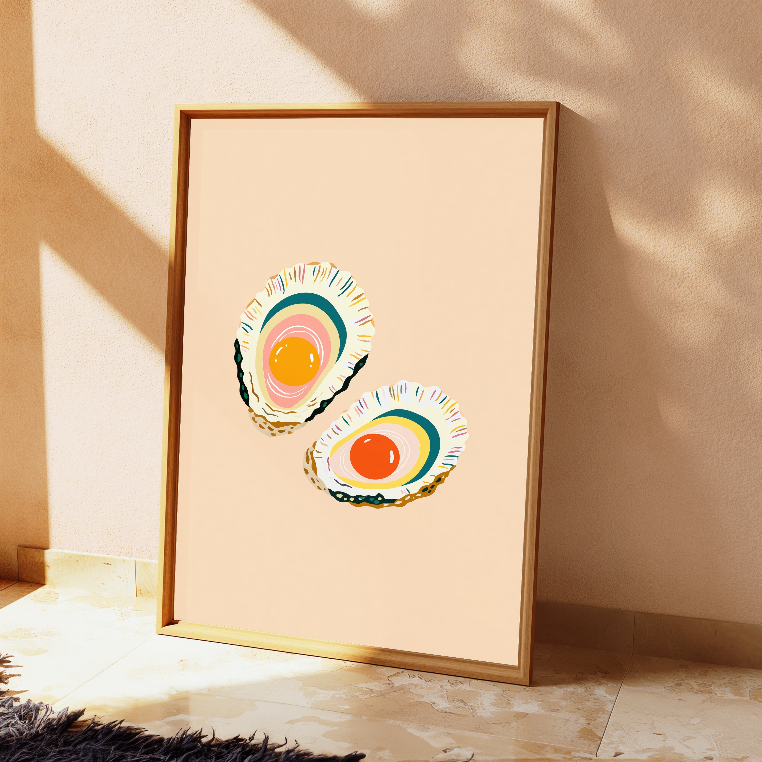 Colourful Oyster Shells Wall Art Print view 2