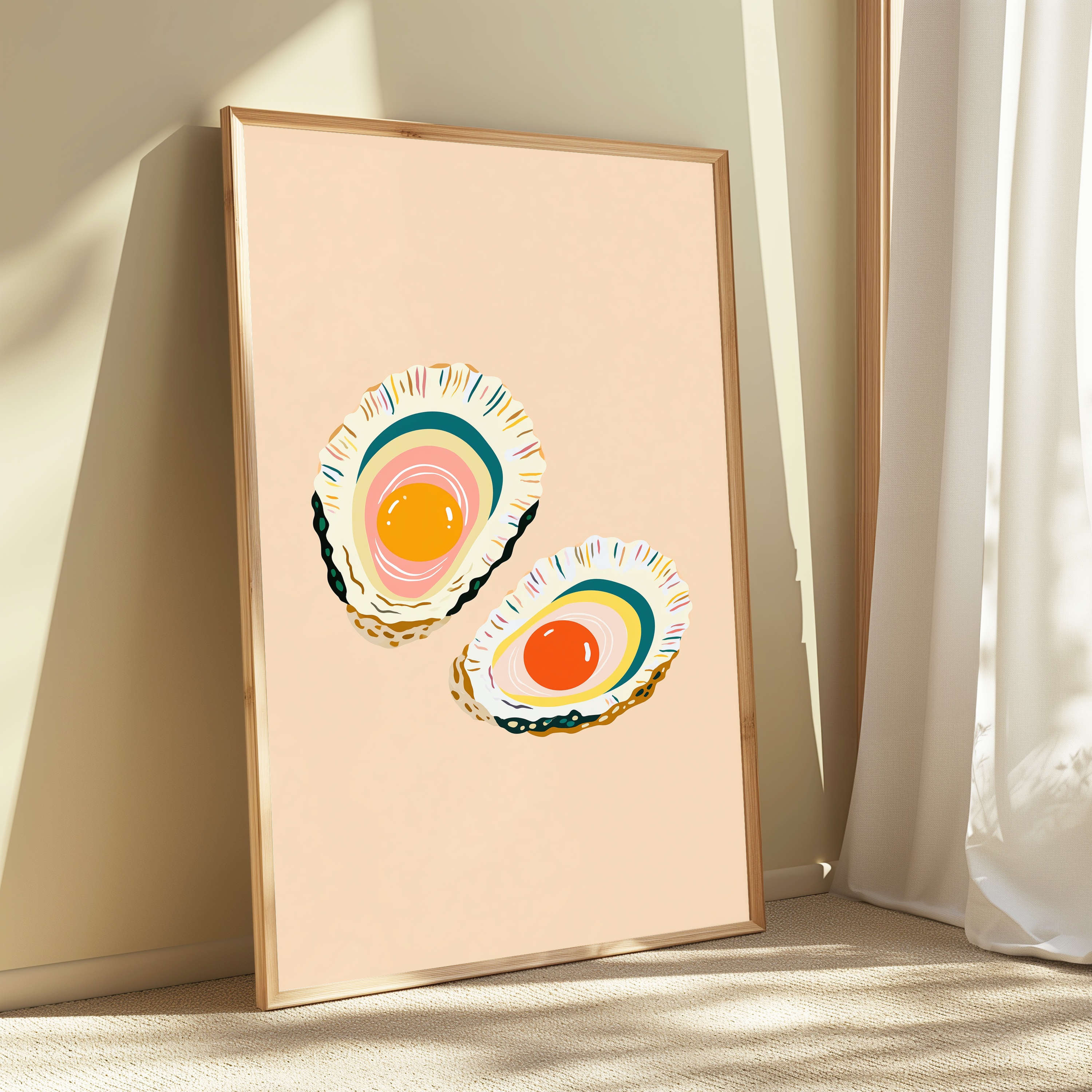 Colourful Oyster Shells Wall Art Print view 3