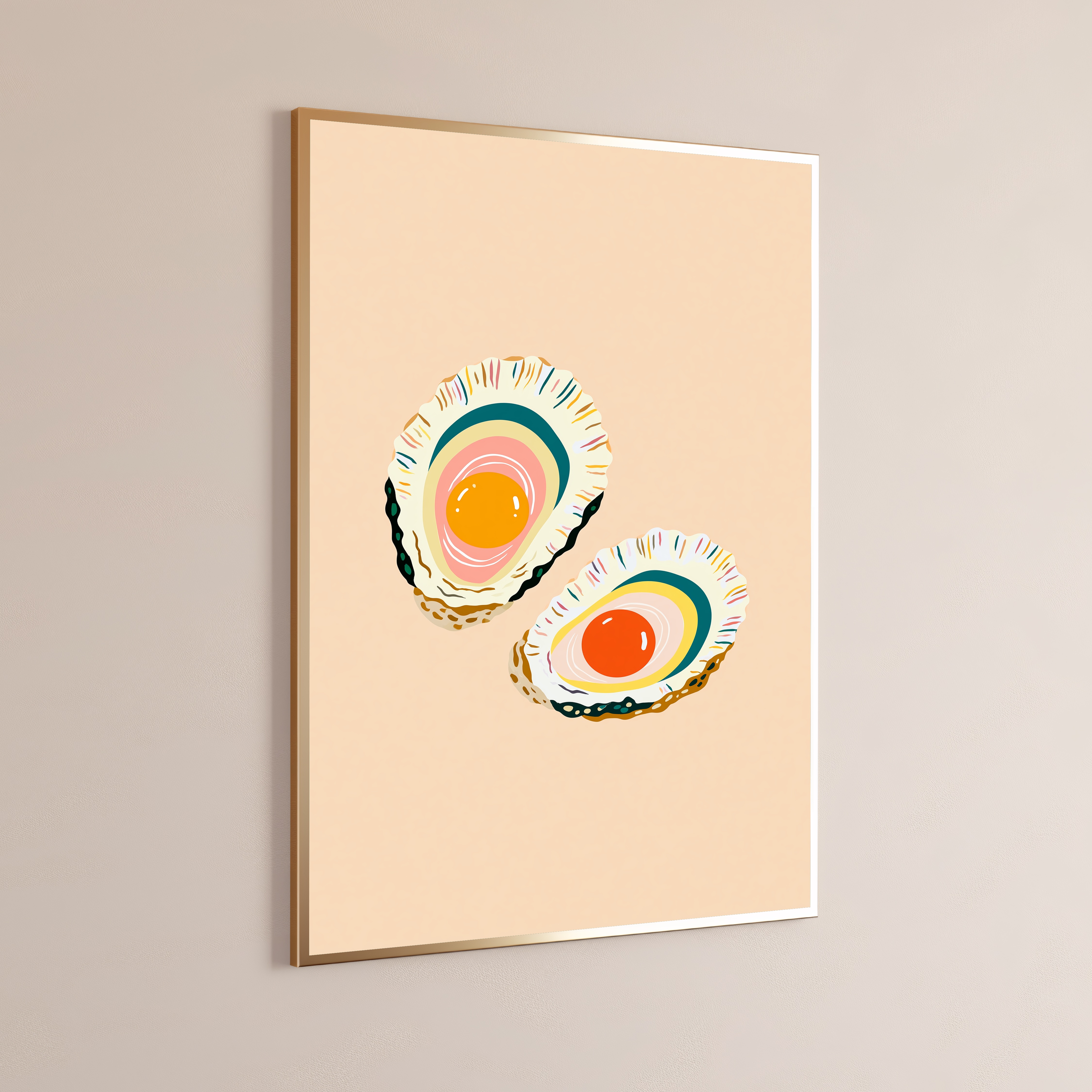Colourful Oyster Shells Wall Art Print