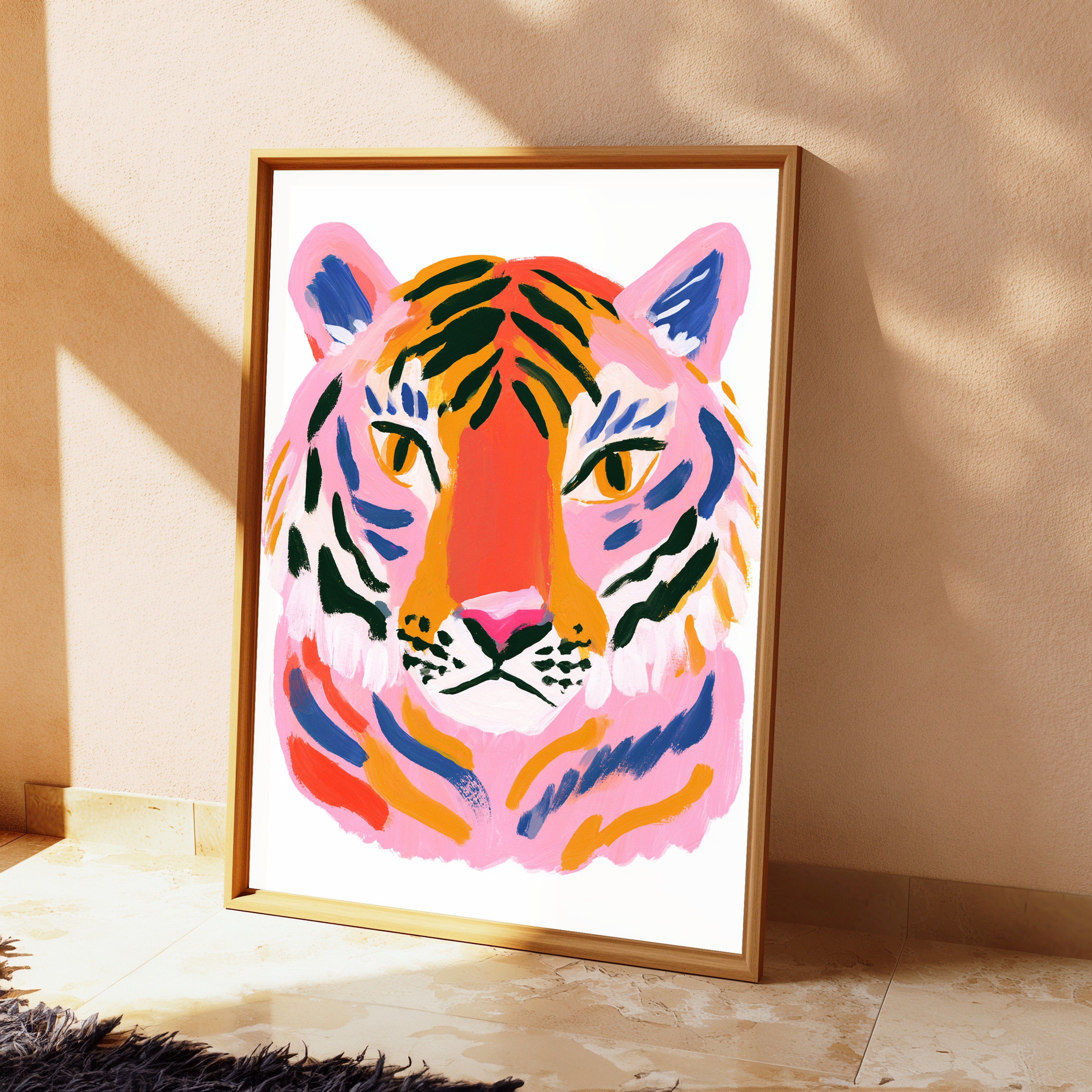 Colourful Tiger Pop Art Print view 2