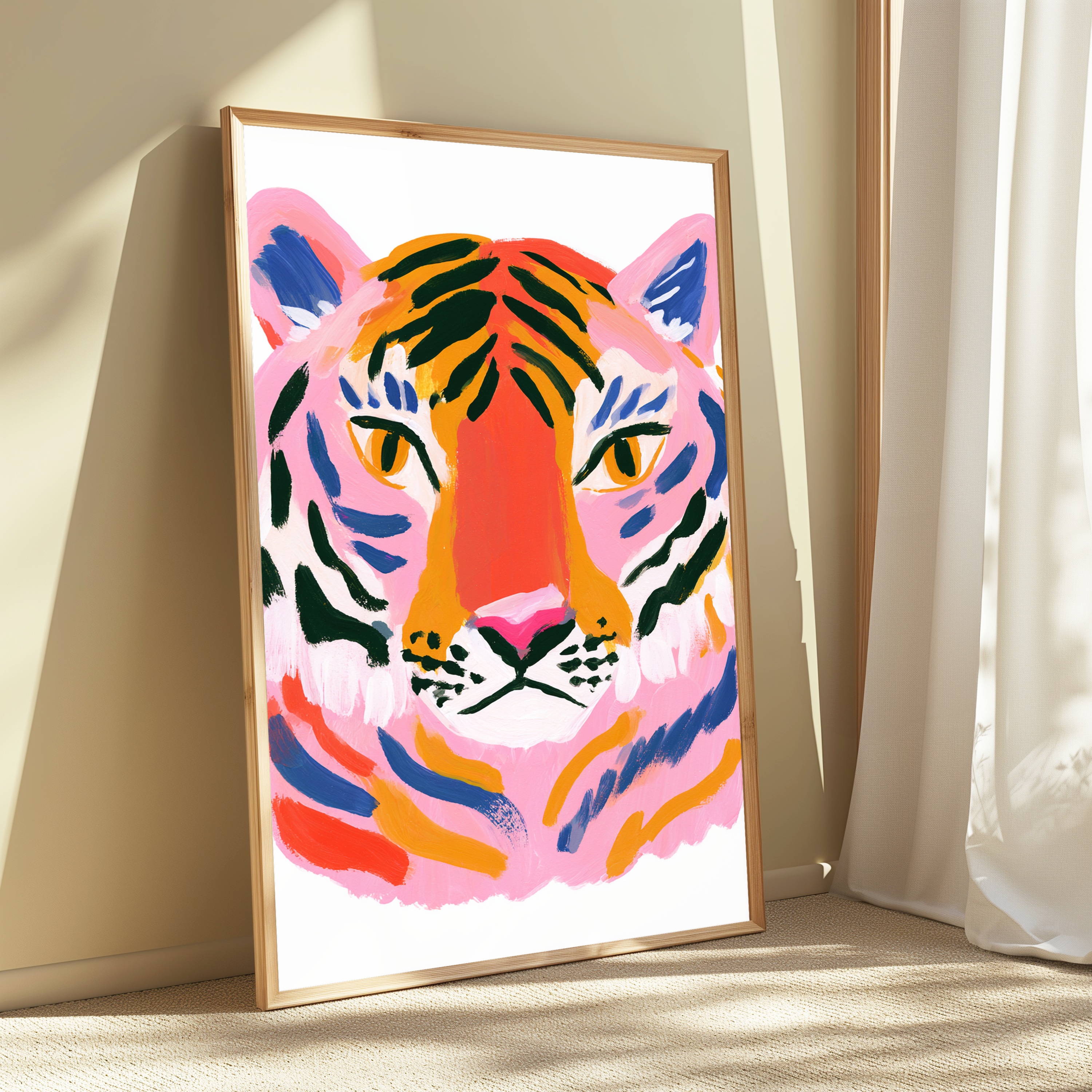 Colourful Tiger Pop Art Print view 3