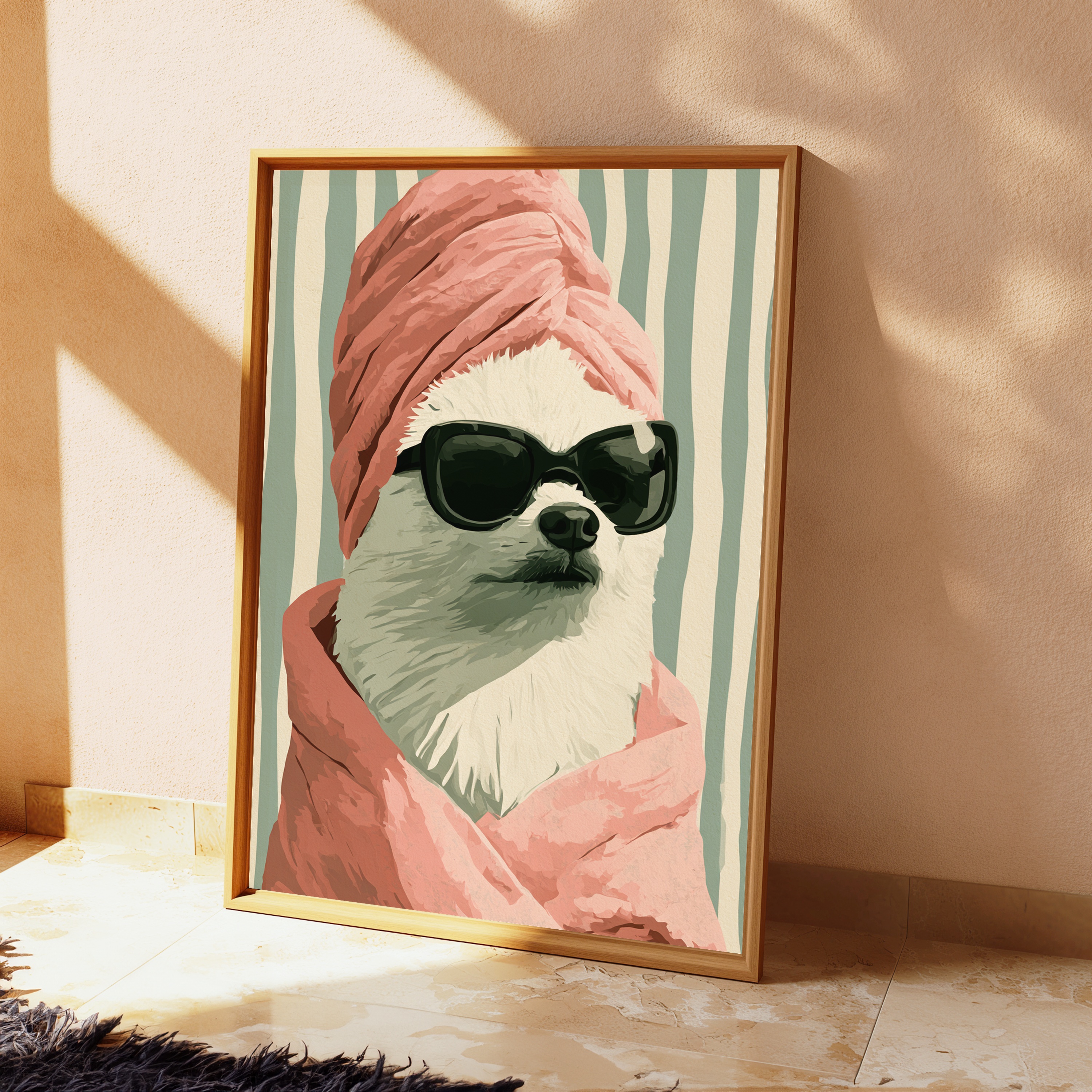 Cool Bearded Man Sunglasses Pop Art Print view 2