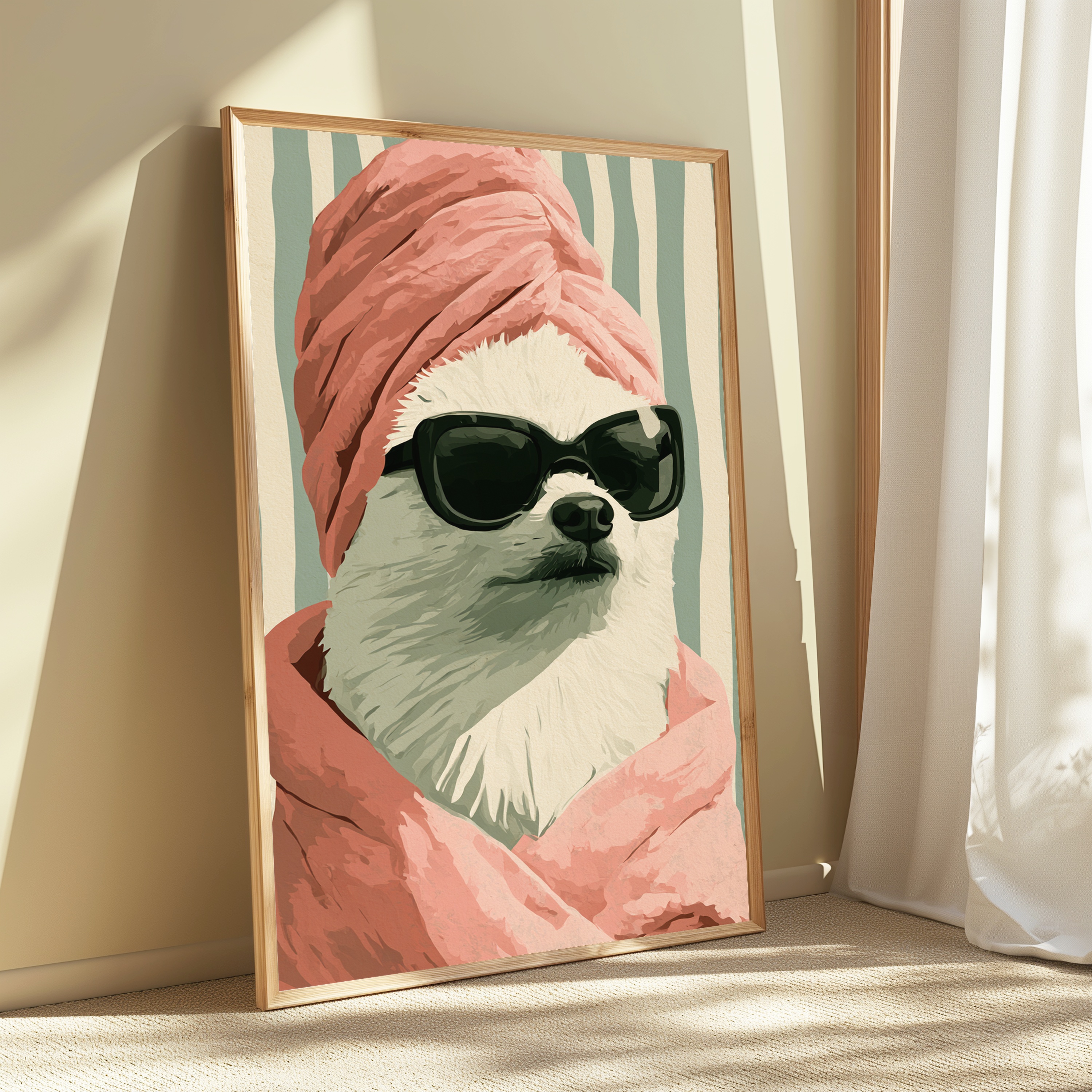 Cool Bearded Man Sunglasses Pop Art Print view 3