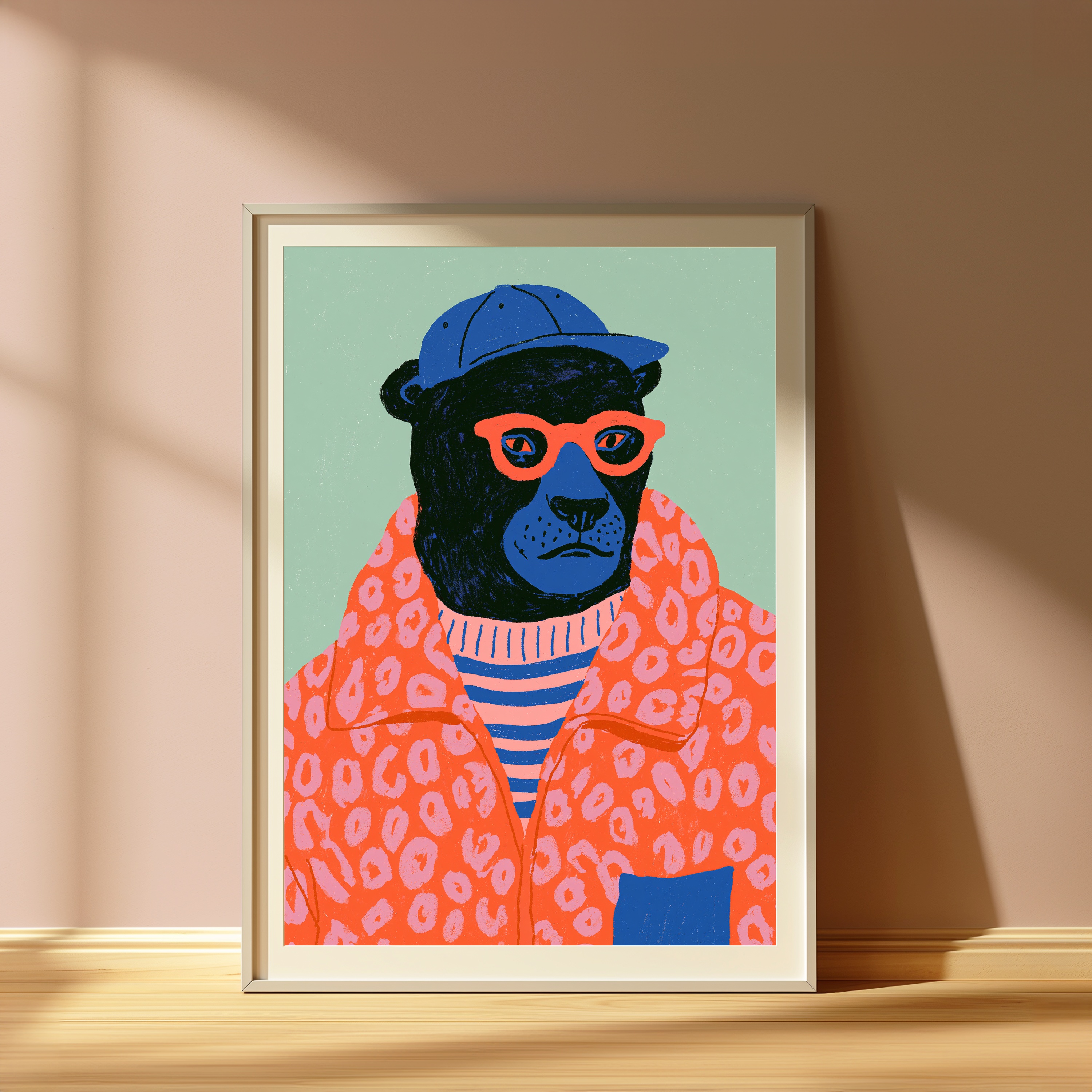 Cool Black Bear Sunglasses Pop Art Print view 4