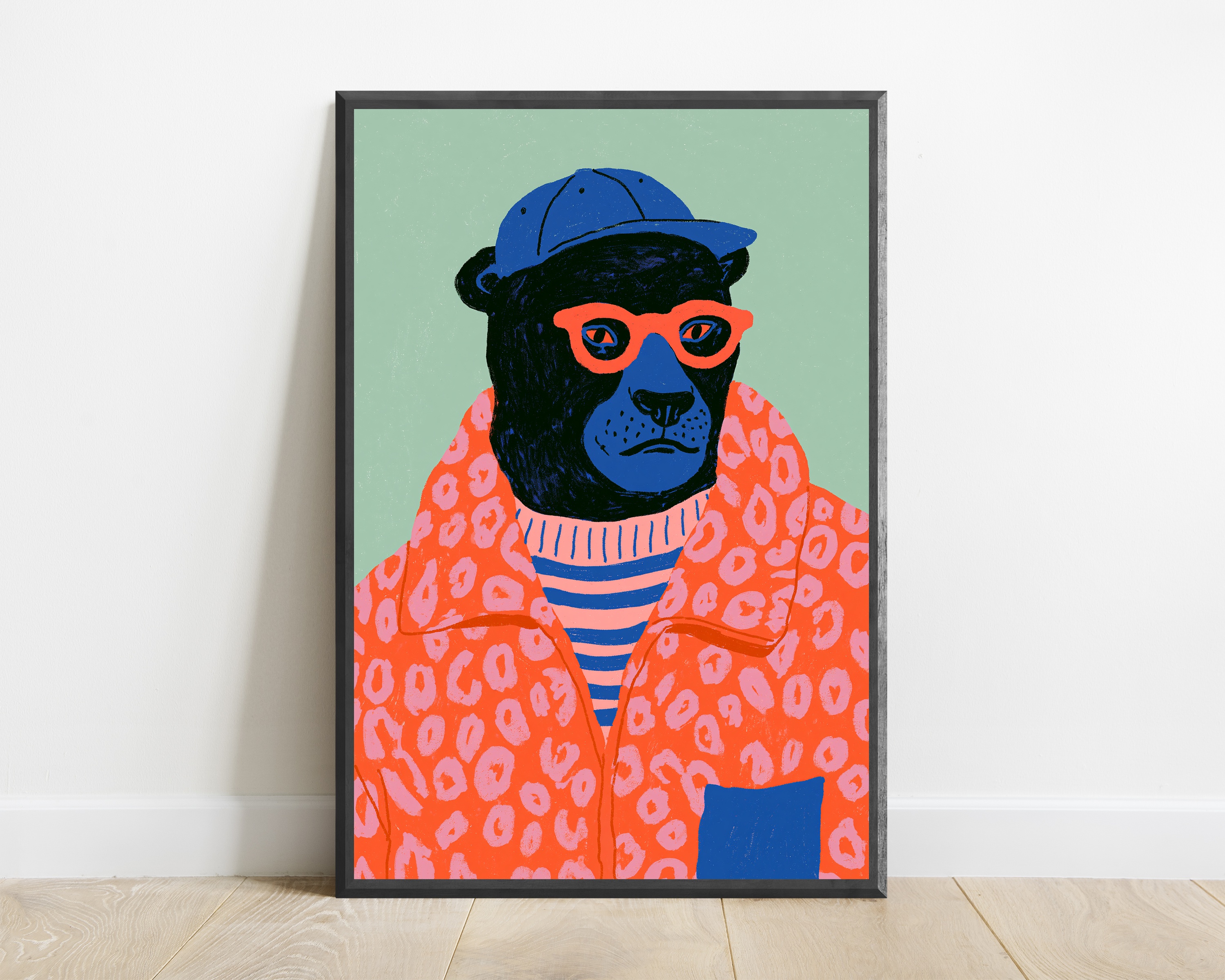 Cool Black Bear Sunglasses Pop Art Print