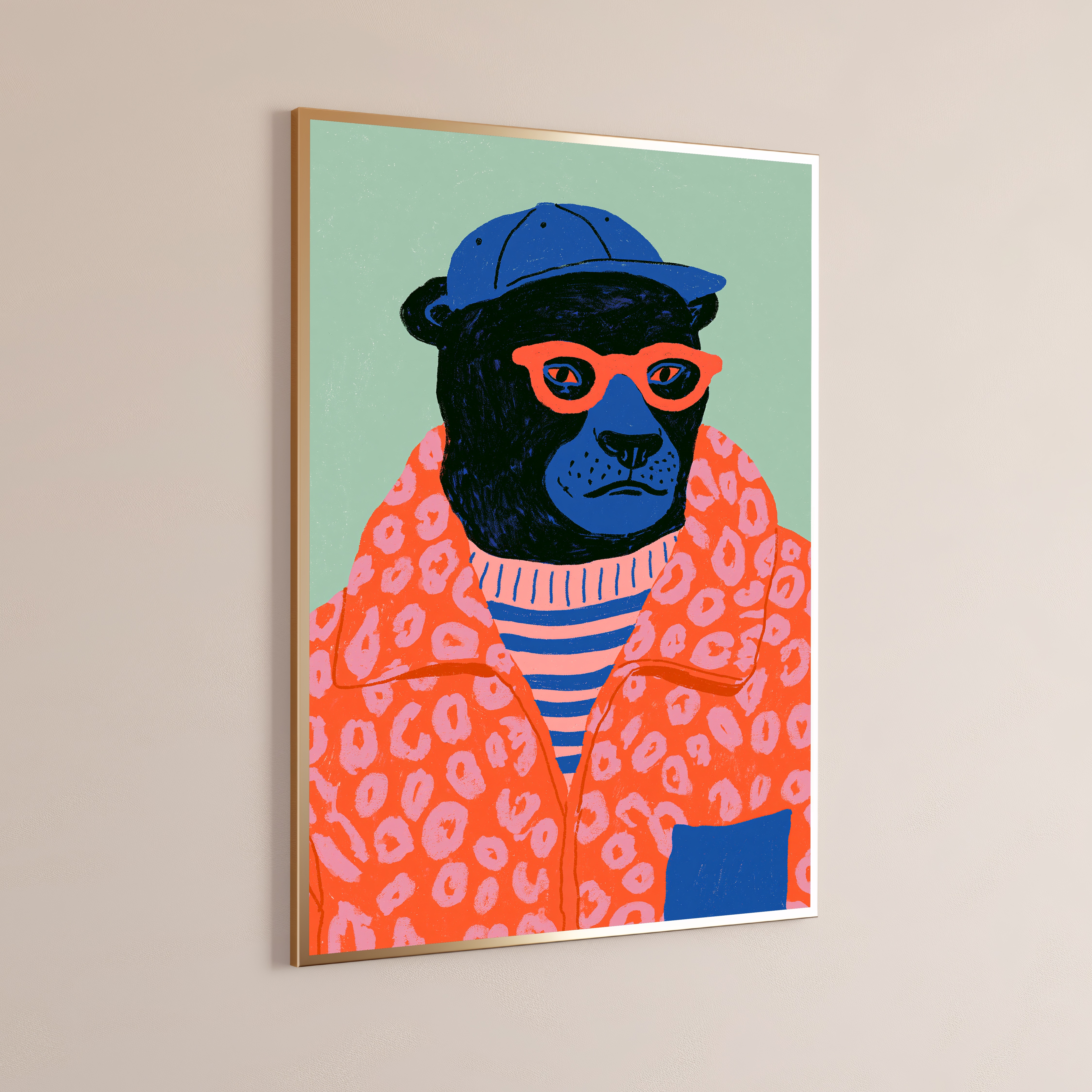 Cool Black Bear Sunglasses Pop Art Print
