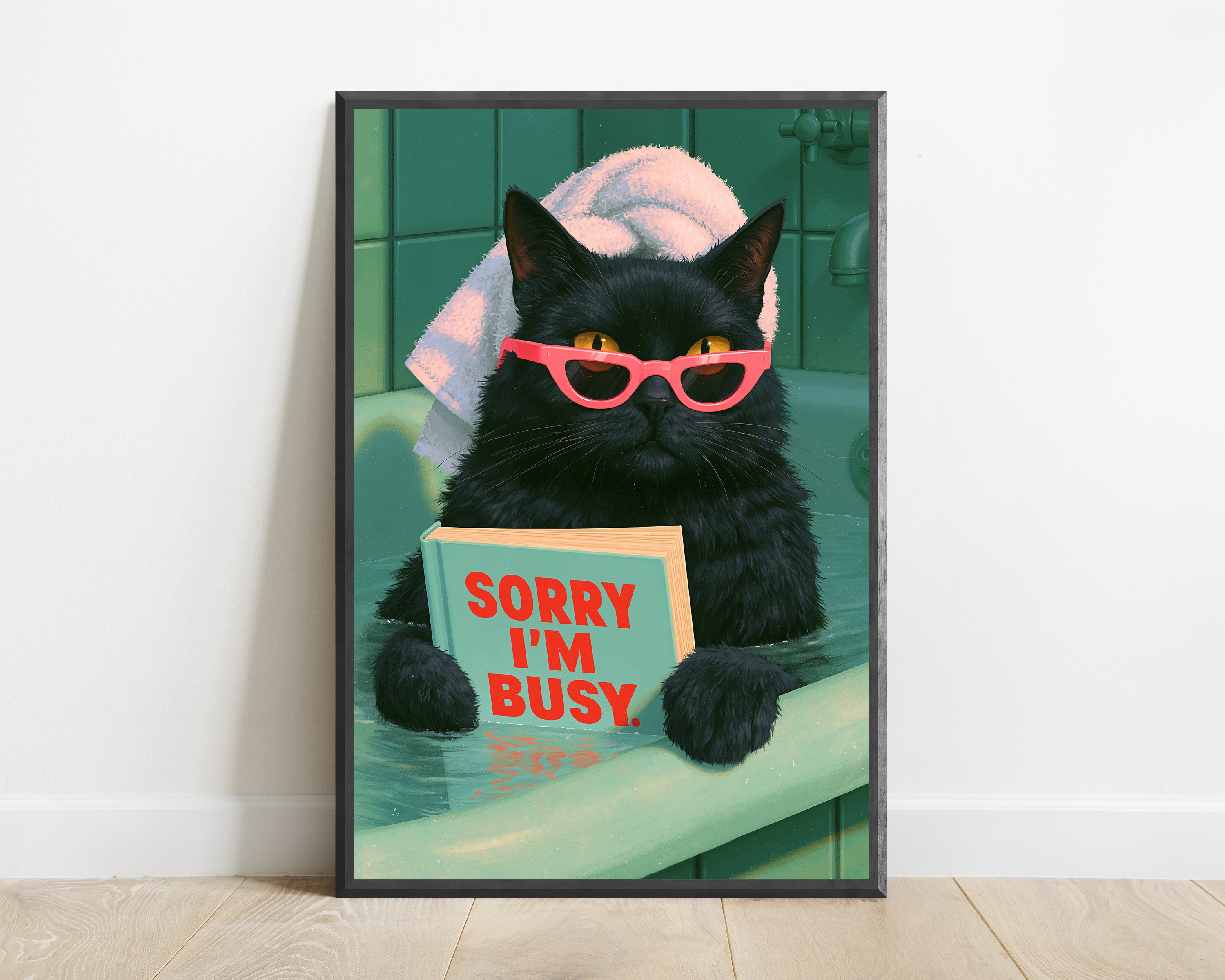 Cool Black Cat Sunglasses Pop Art Print