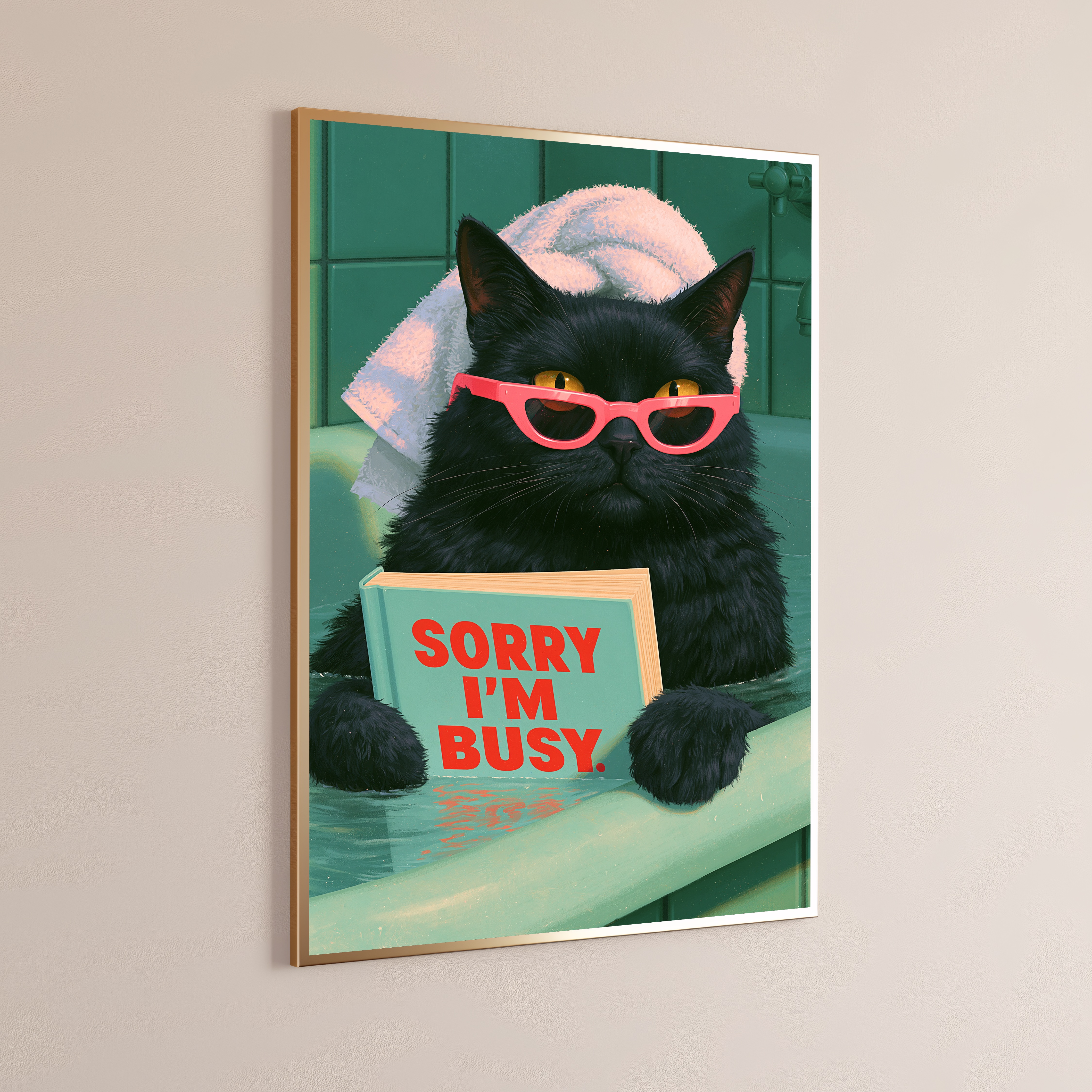 Cool Black Cat Sunglasses Pop Art Print
