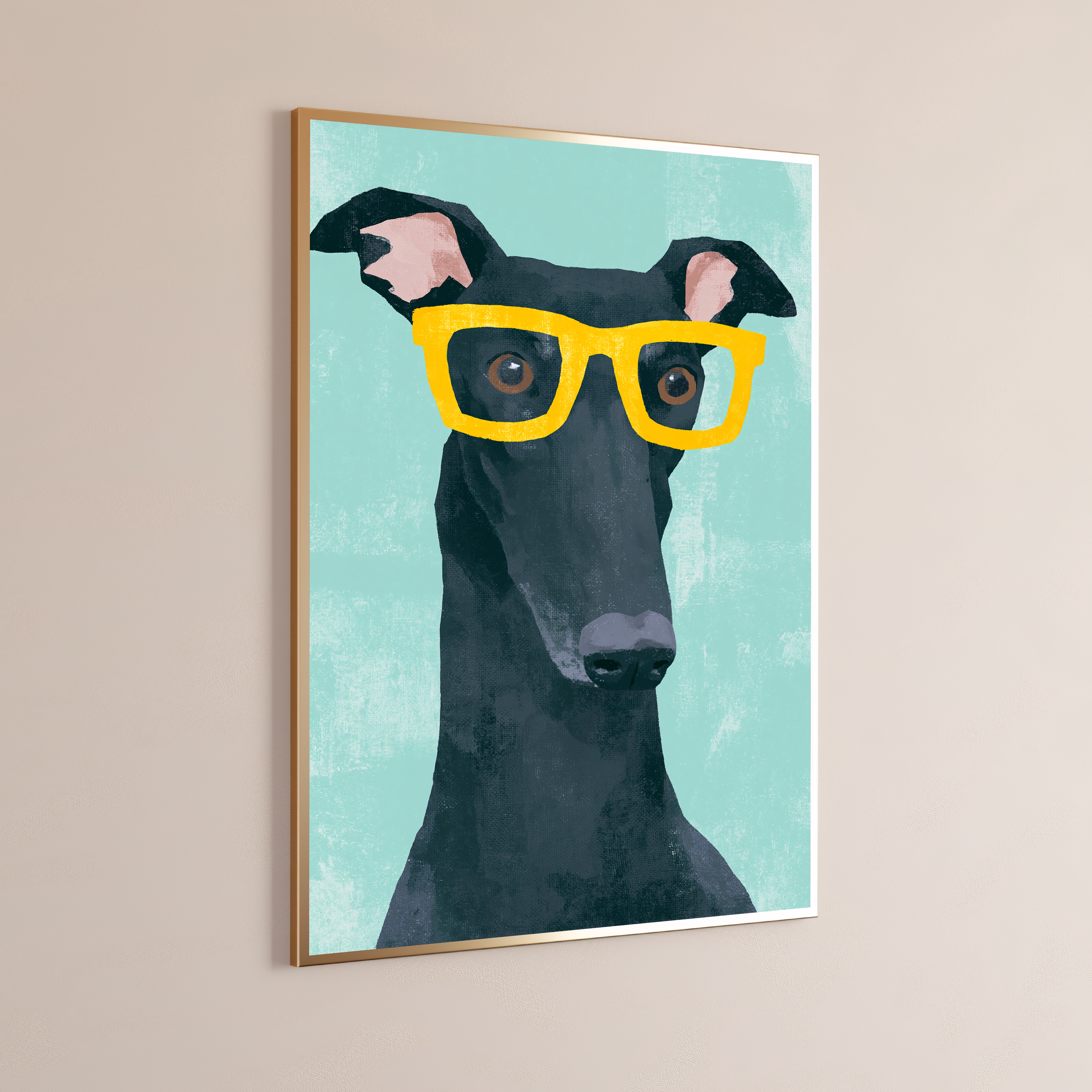 Greyhound with Glasses Pop Art Print