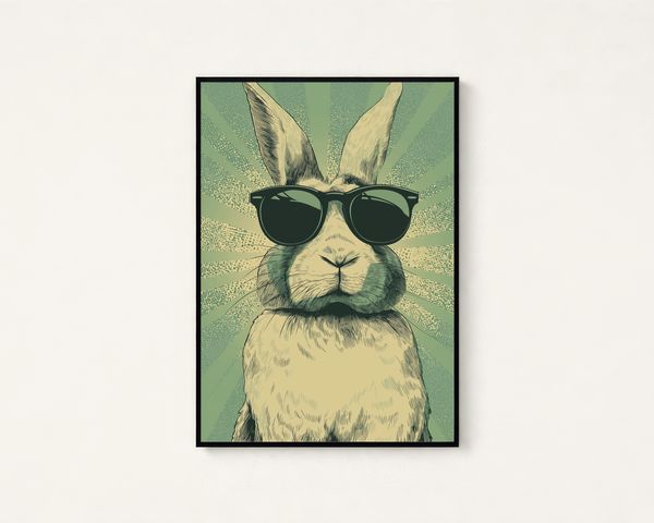 Retro Bunny Sunglasses Print