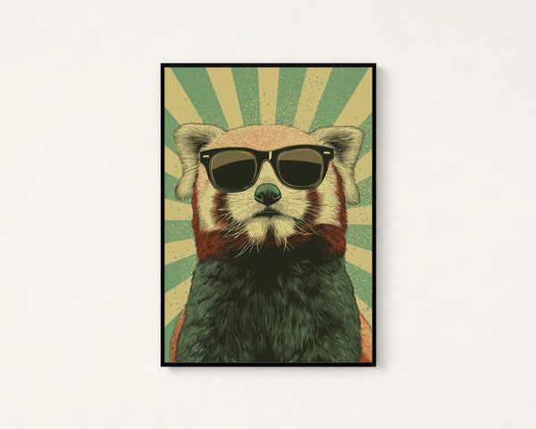 Red Panda Sunglasses Print