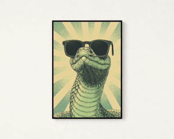 Retro Cobra Sunglasses Print