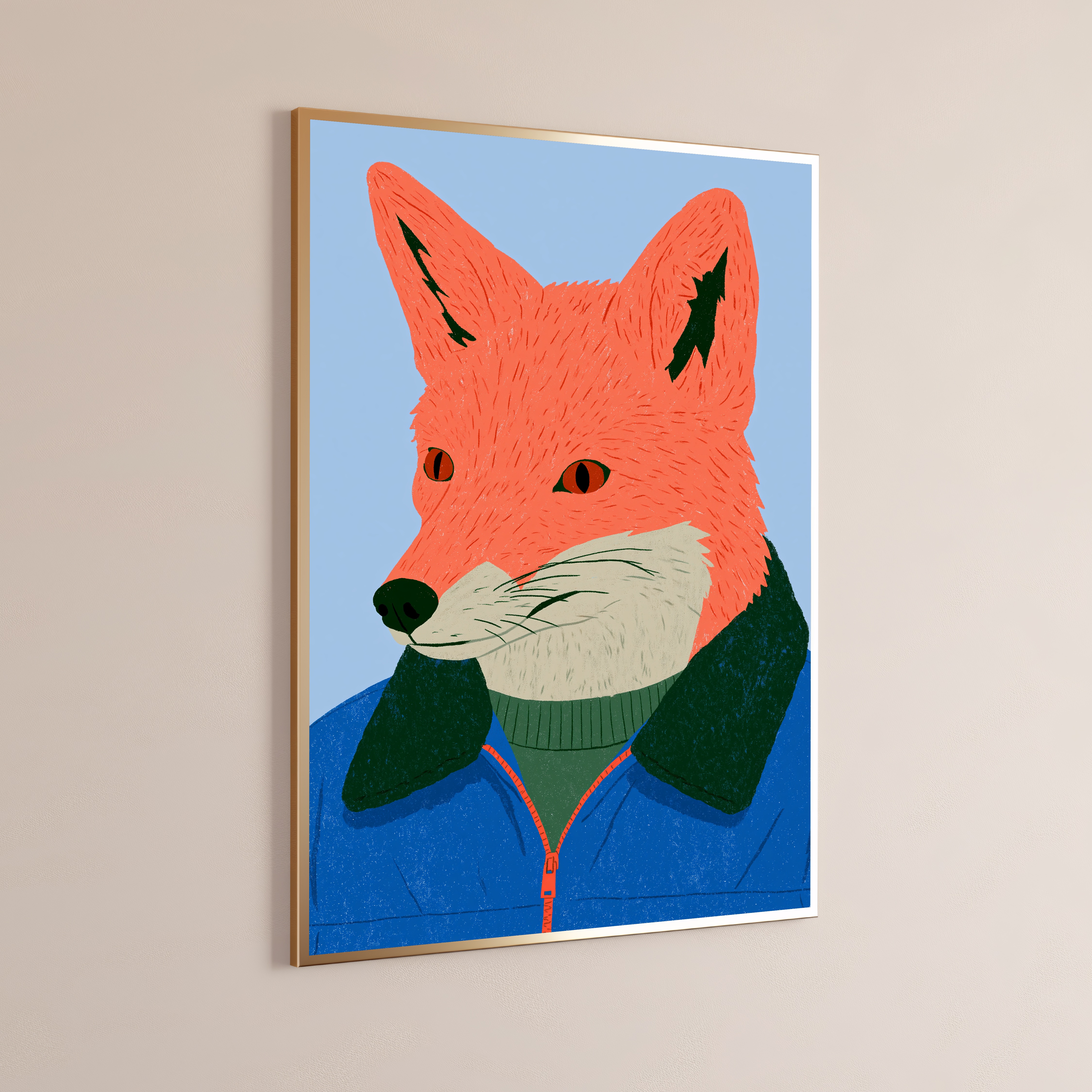 Anthropomorphic Fox Portrait Art Print