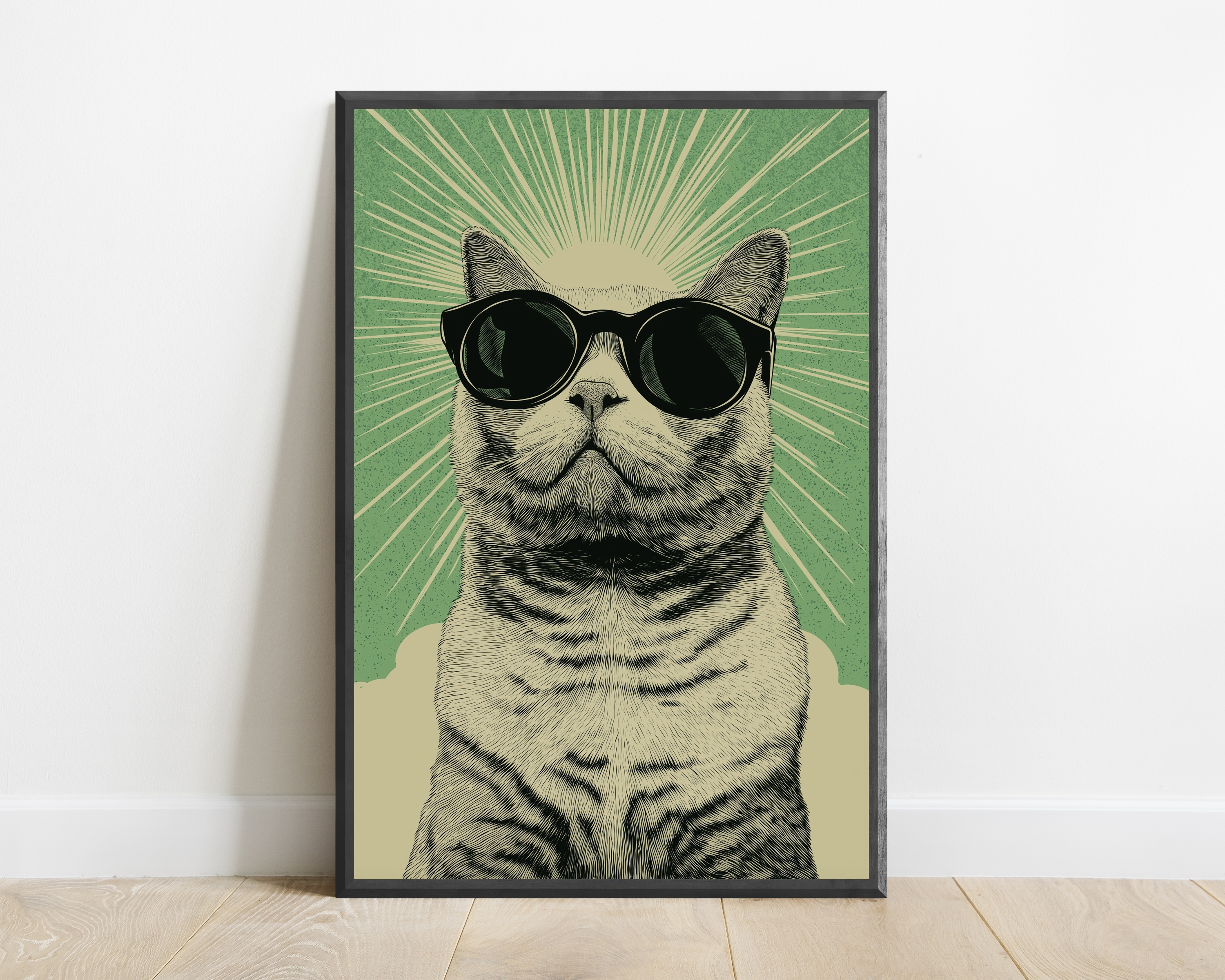 Cool Lucky Cat Sunglasses Print