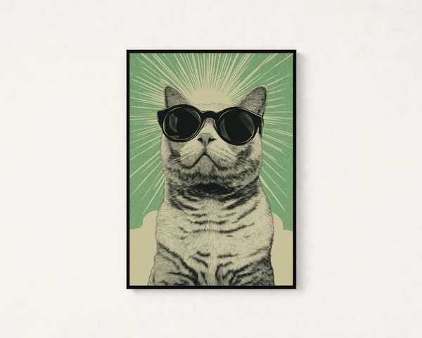 Cat Sunglasses Print