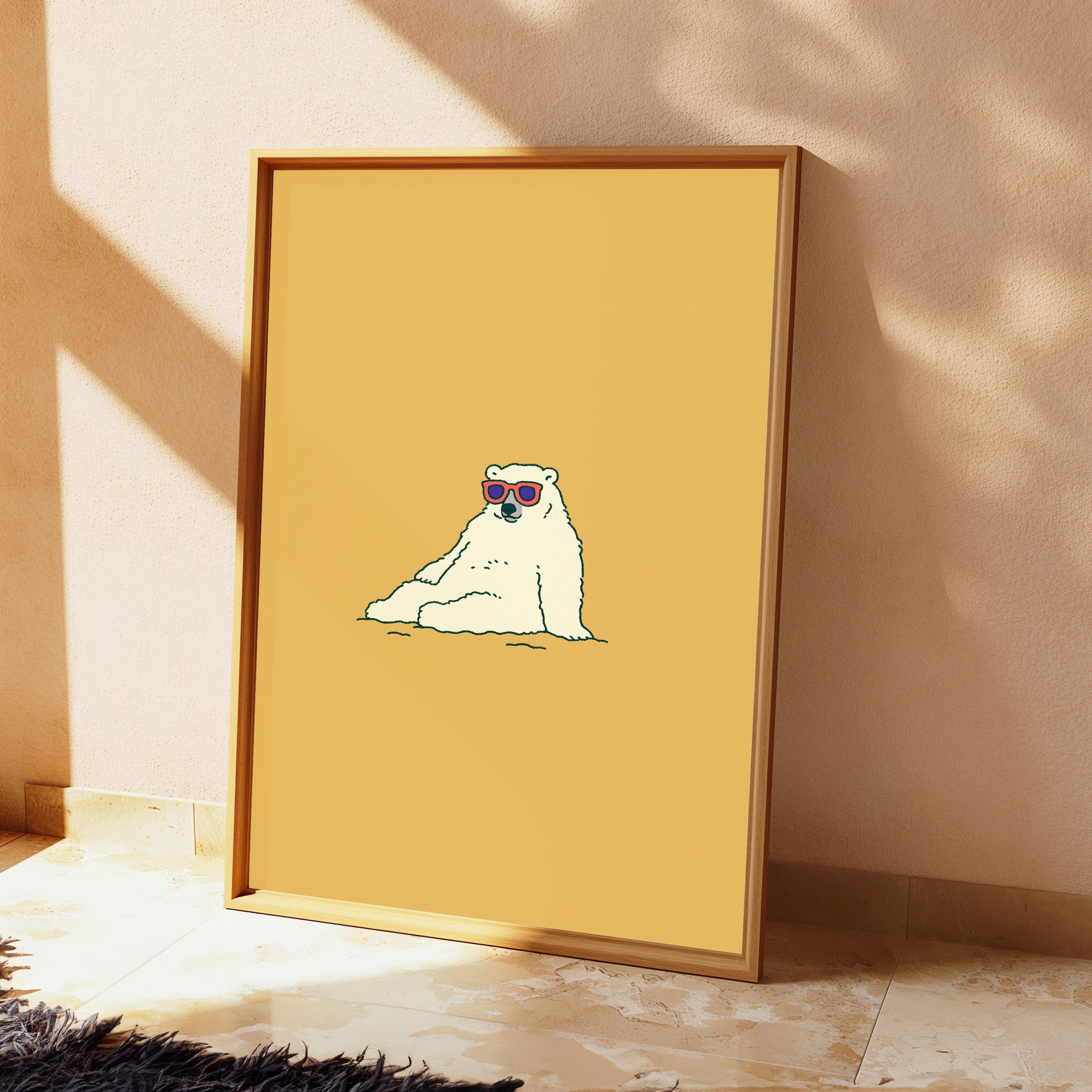 Cool Polar Bear Sunglasses Pop Art Print view 2