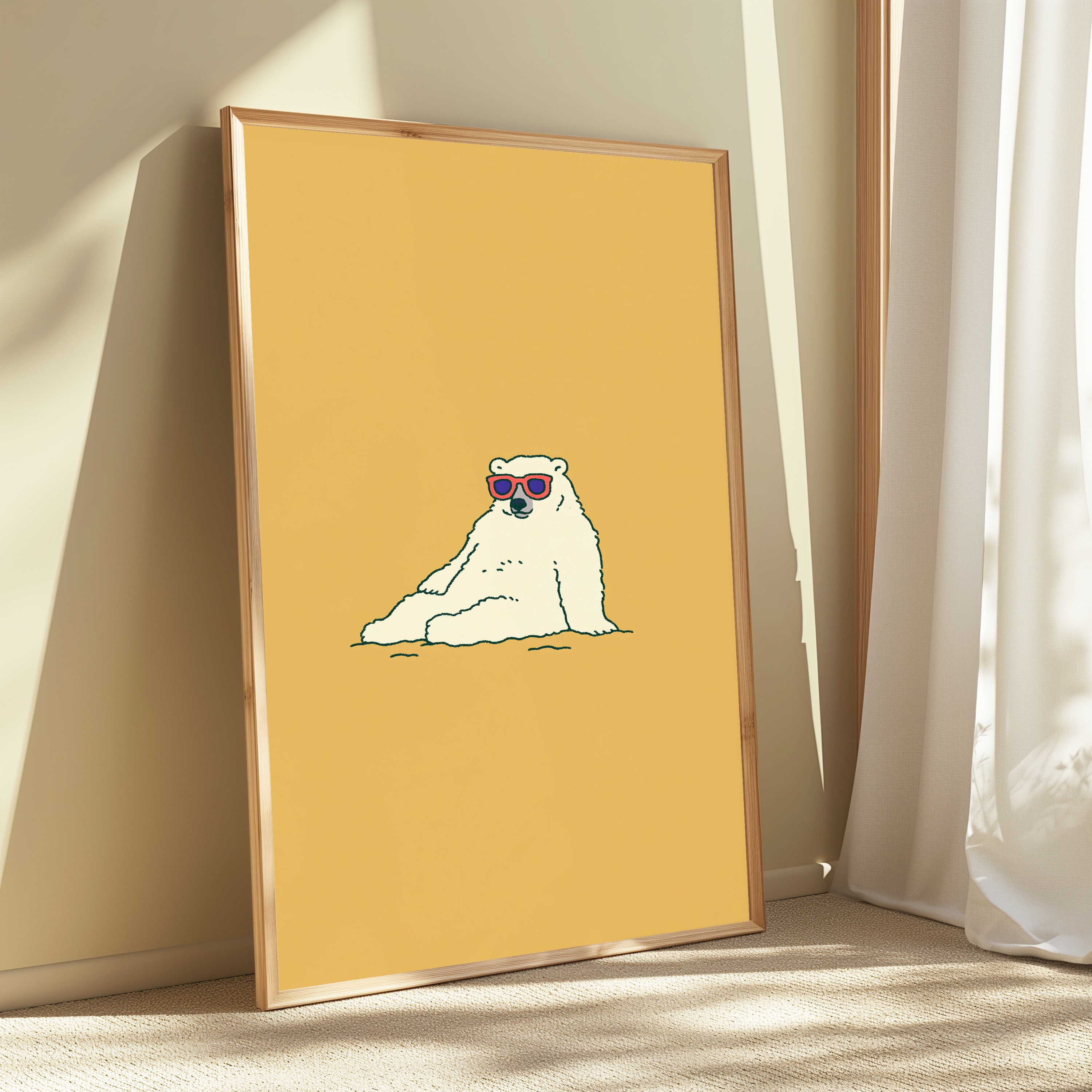 Cool Polar Bear Sunglasses Pop Art Print view 3
