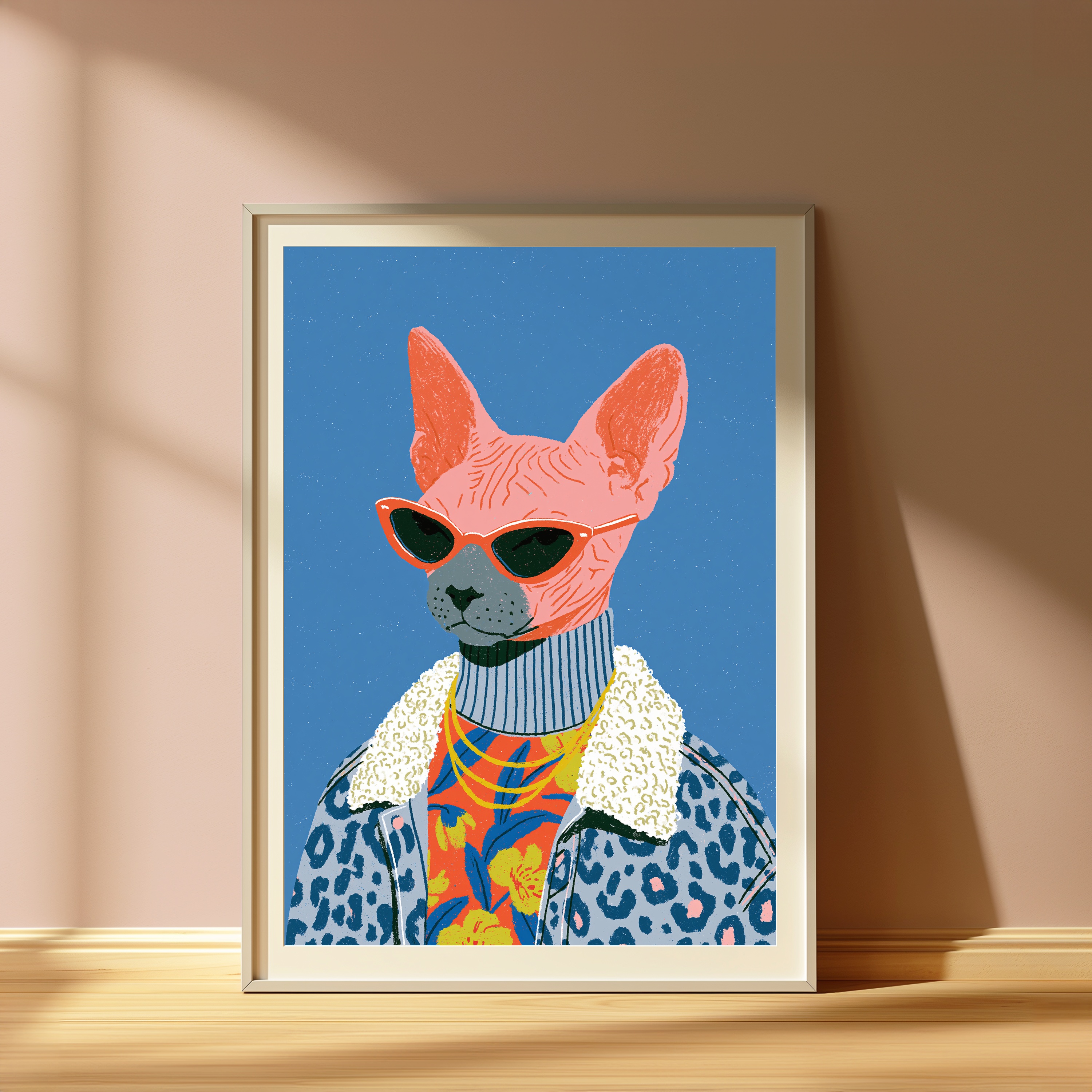Cool Sphynx Cat Sunglasses Pop Art Print view 4