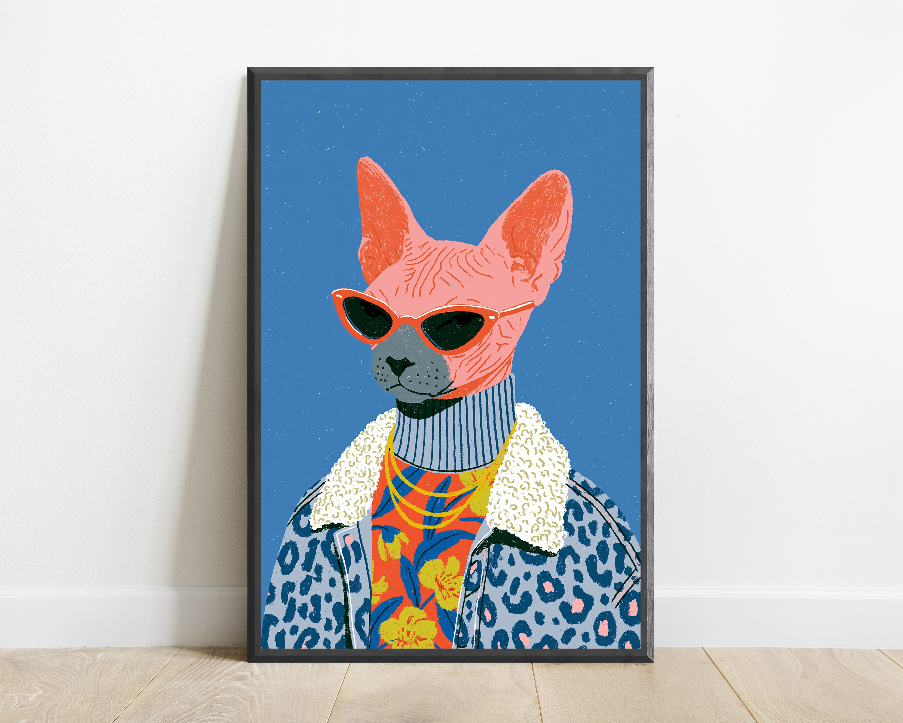 Cool Sphynx Cat Sunglasses Pop Art Print