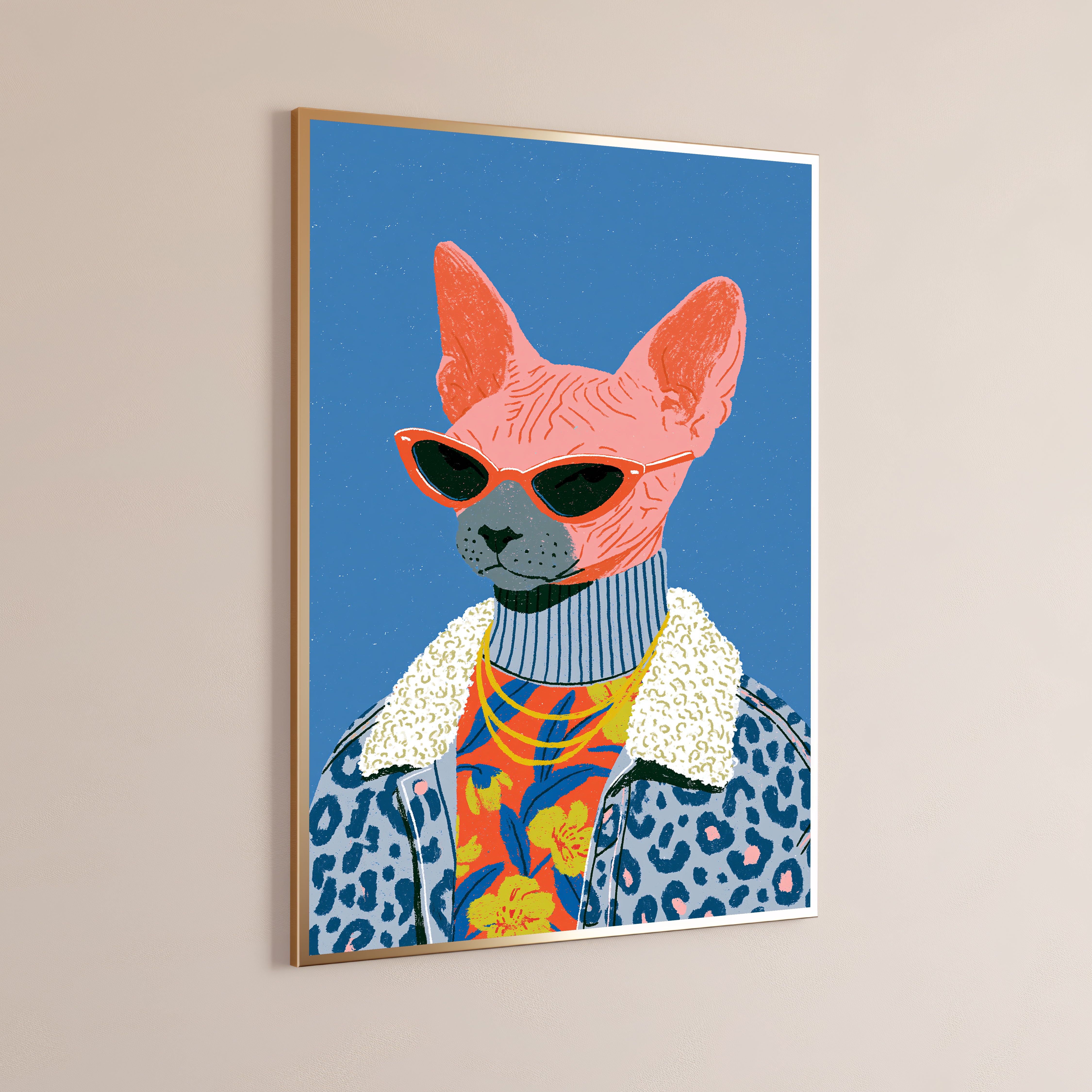 Cool Sphynx Cat Sunglasses Pop Art Print