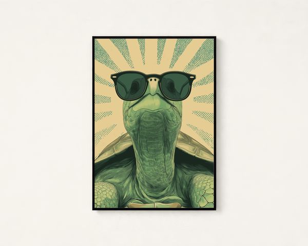Retro Turtle Sunglasses Print