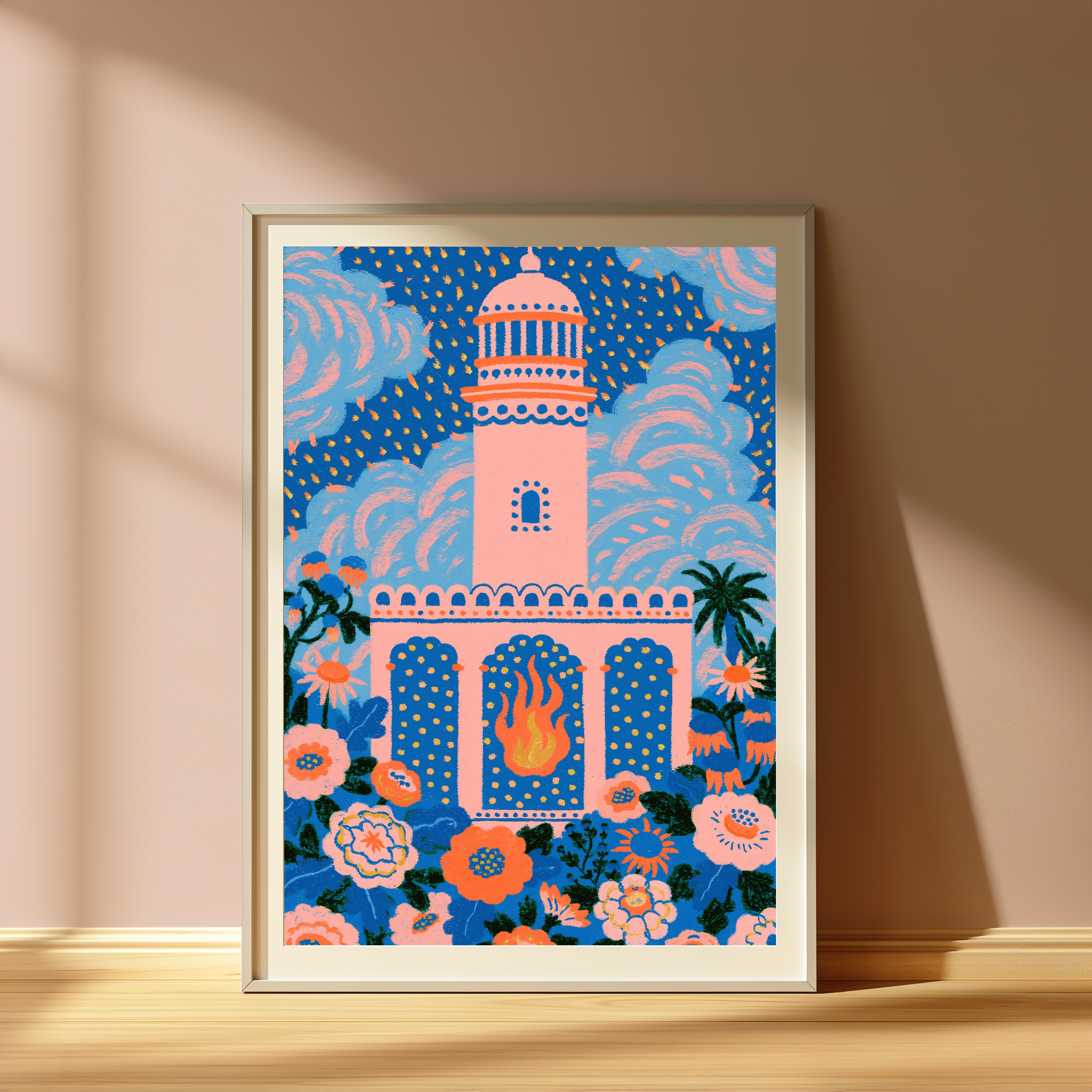 Coral Lighthouse Starry Night Pop Art view 4
