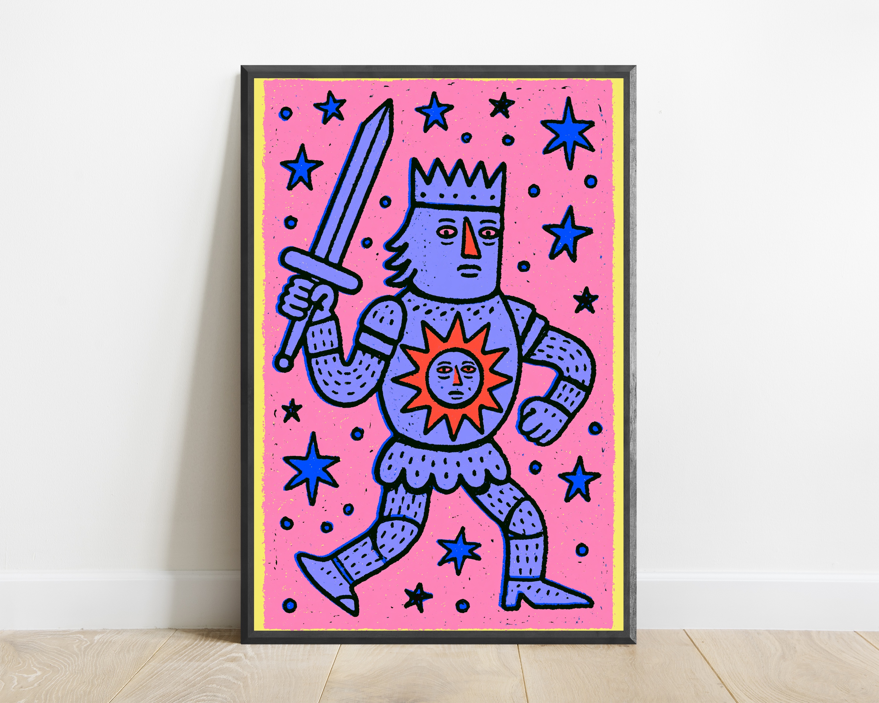 Cosmic King with Sword Pop Art Print