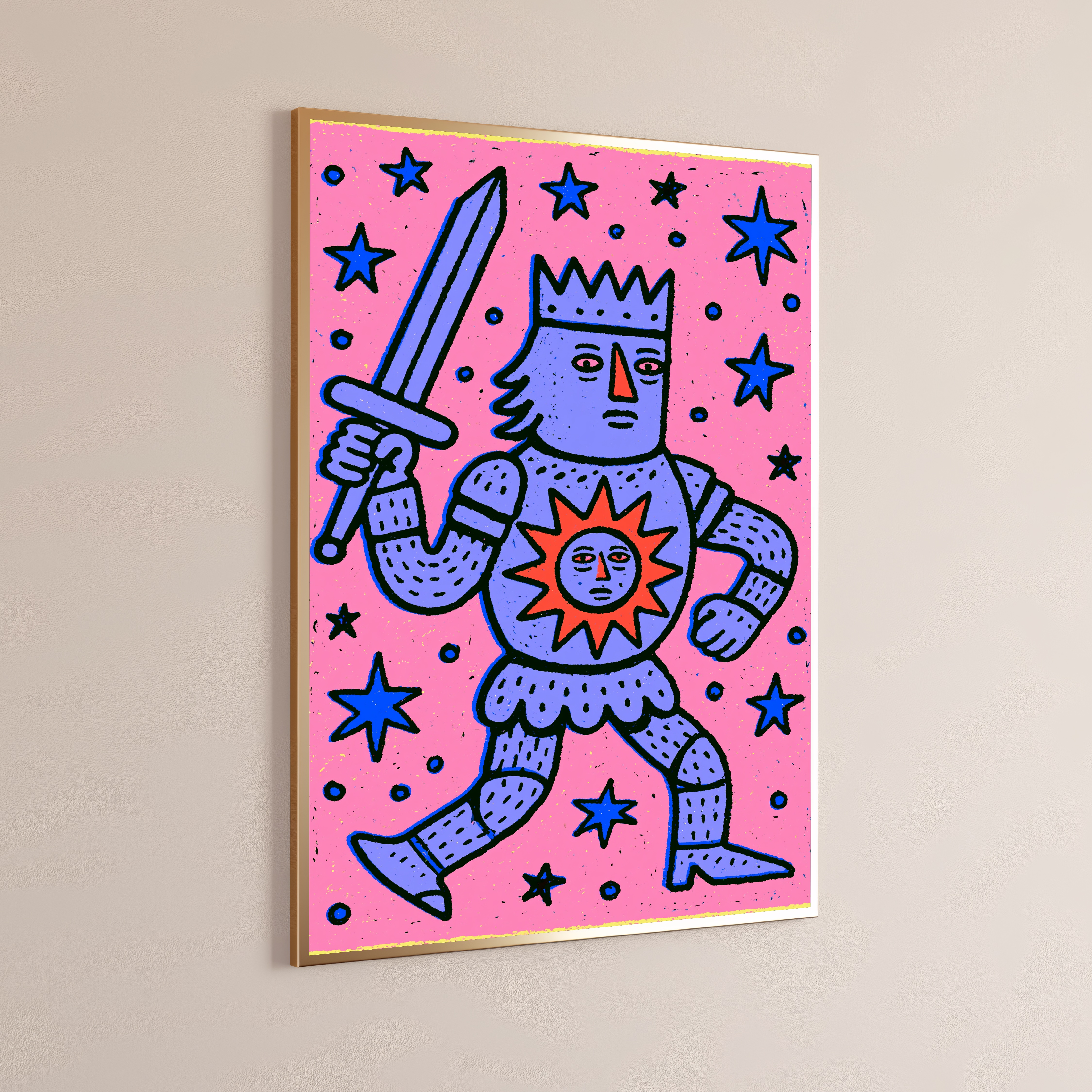 Cosmic King with Sword Pop Art Print