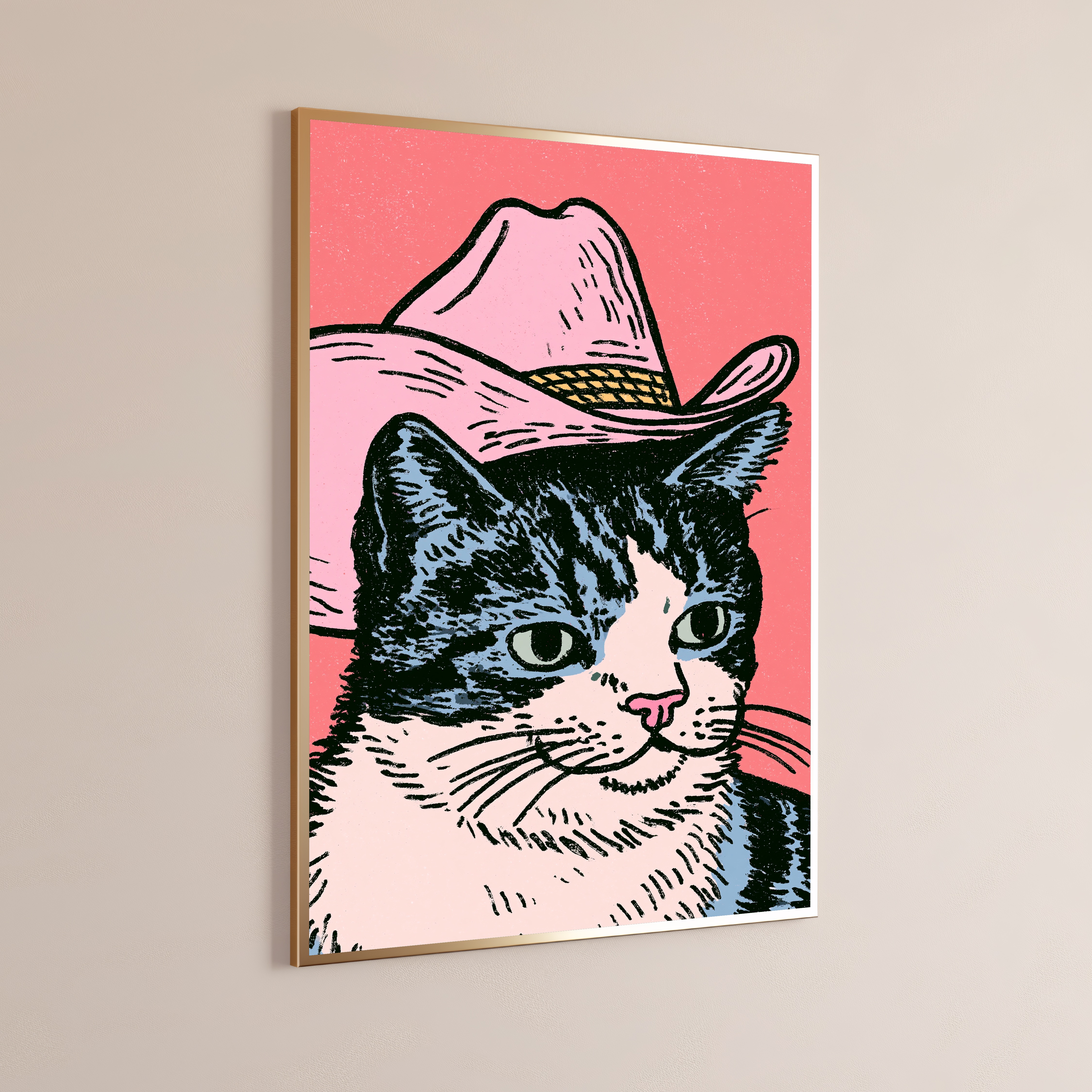 Cowboy Cat Pop Art Print