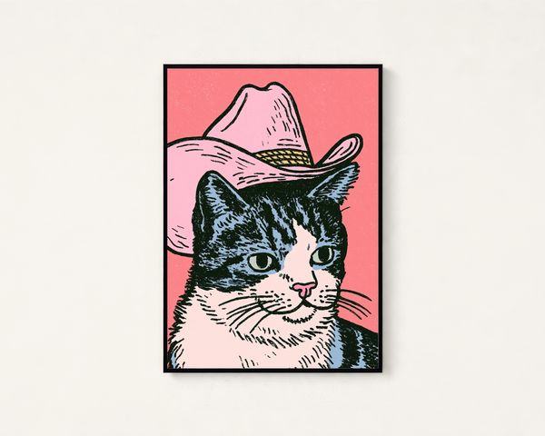 Cowboy Cat Pop Art Print