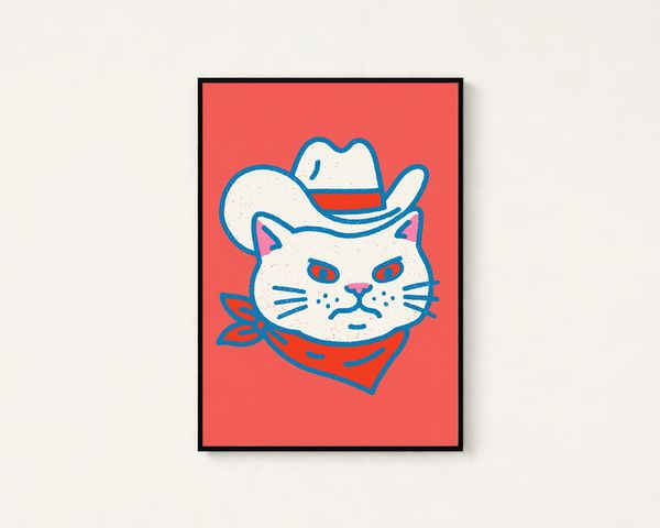 Cowboy Cat Pop Art Print
