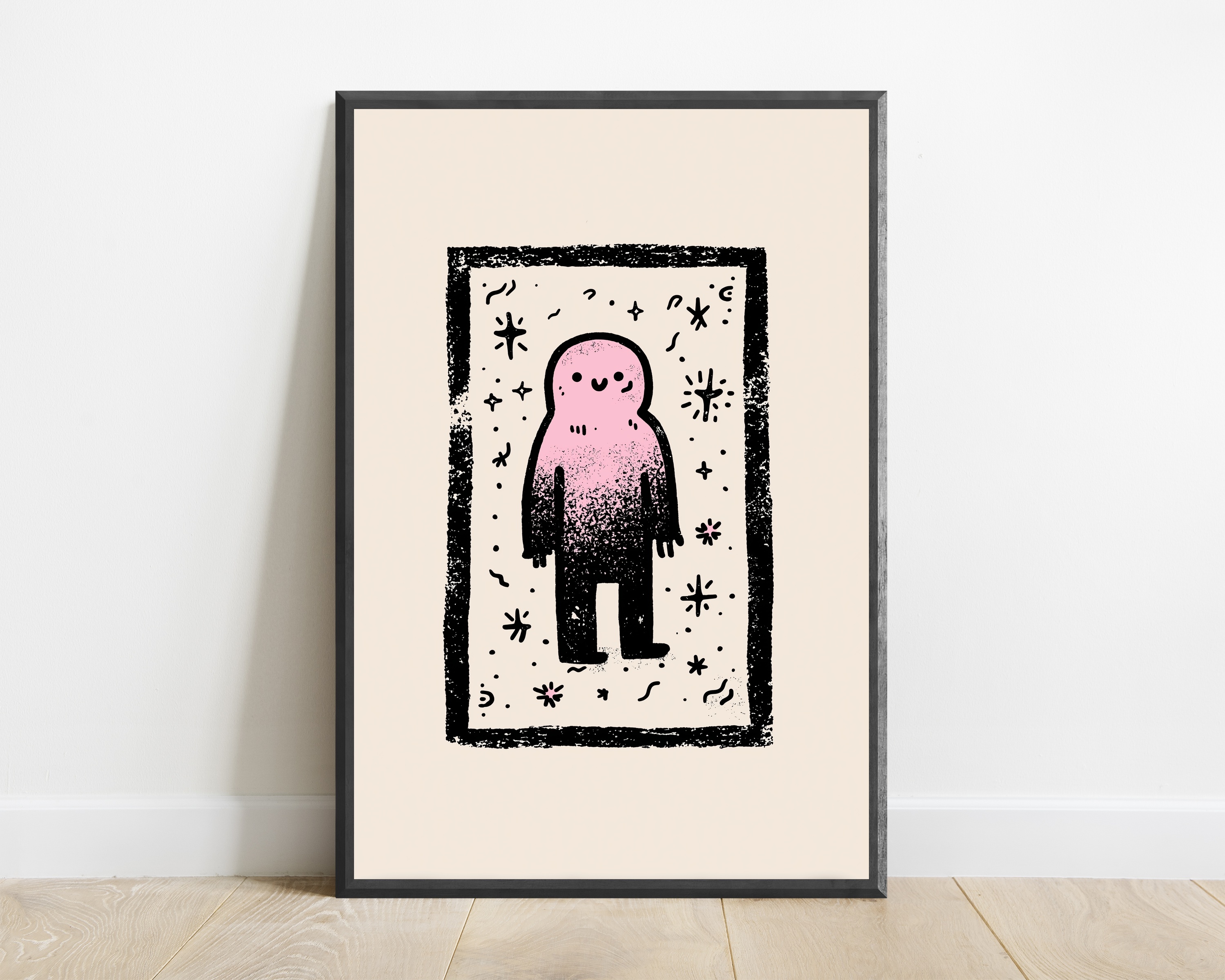 Cute Ghost Character Minimalist Print